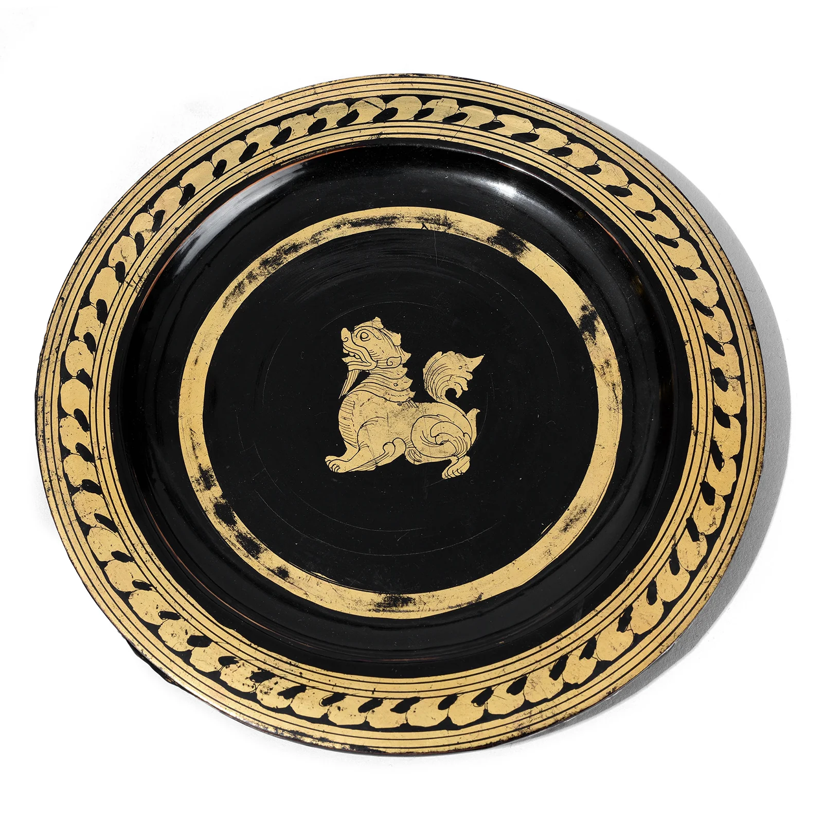 Burmese Black Lacquer Tea Cup / Plate - Ca 1950's - Image 5