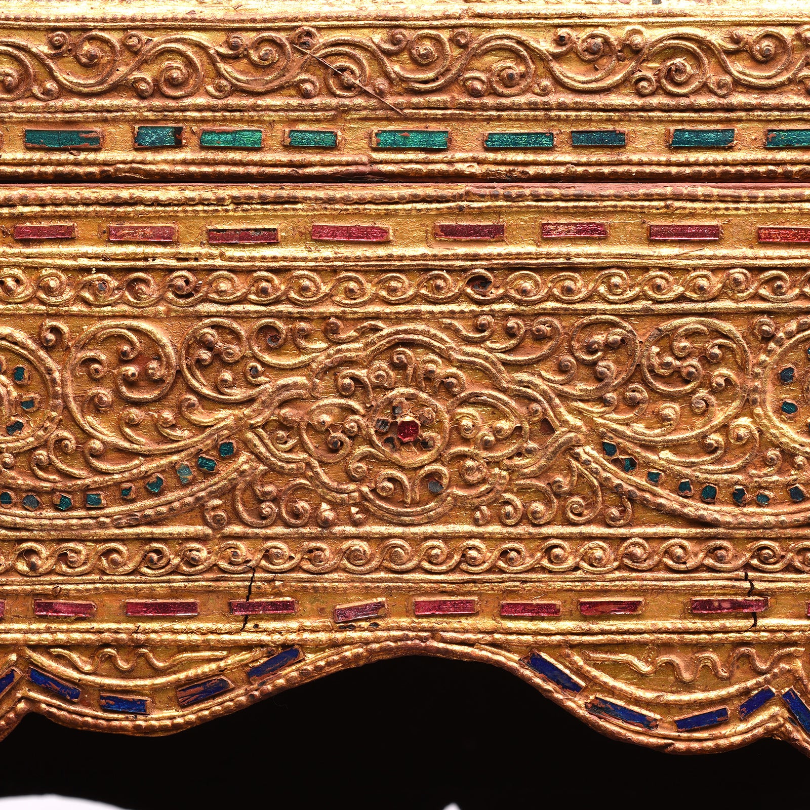 Gilt Wooden Burmese Manuscript Box - Mid 20th Century - Image 6