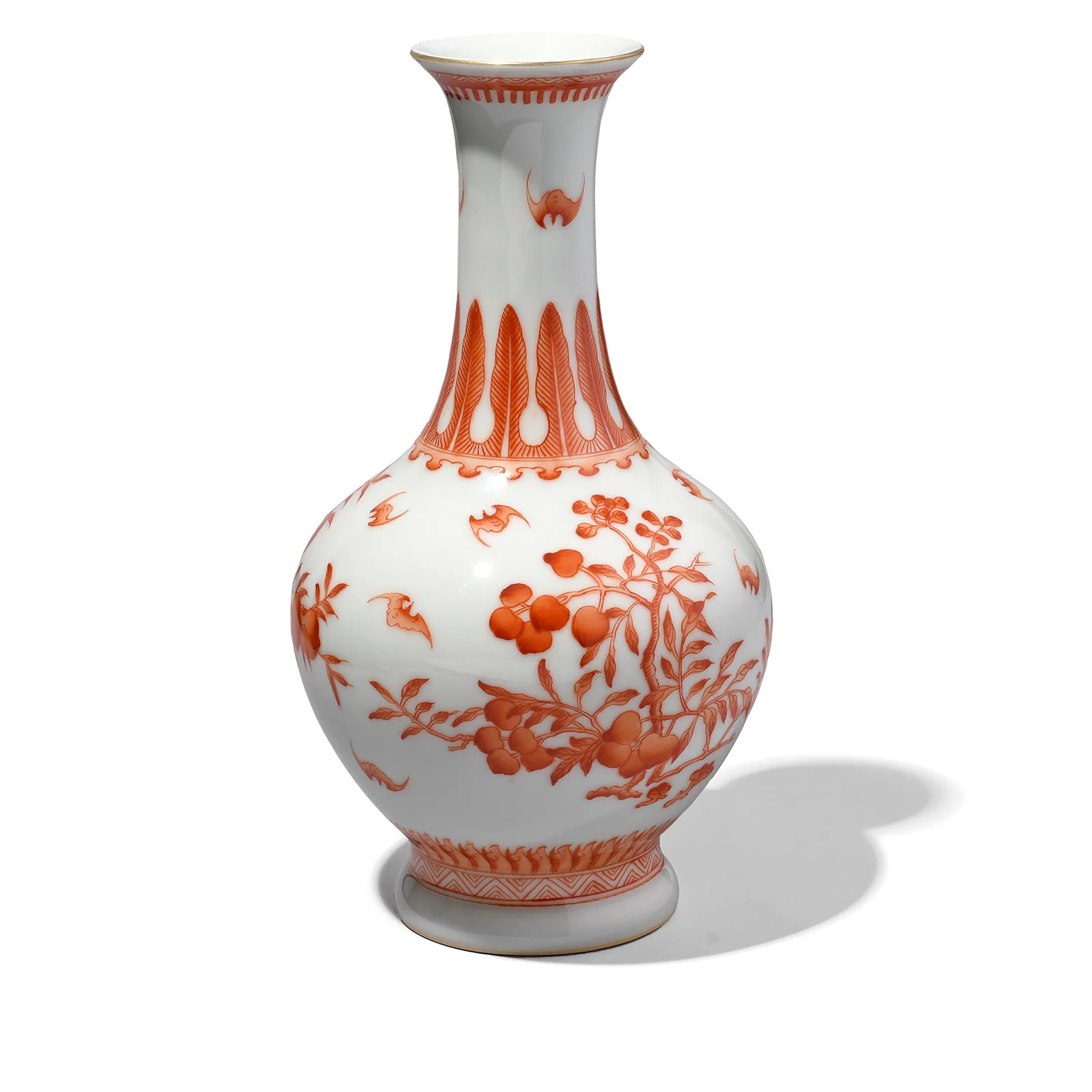 Burnt Orange Porcelain Flower Vase - Image 4