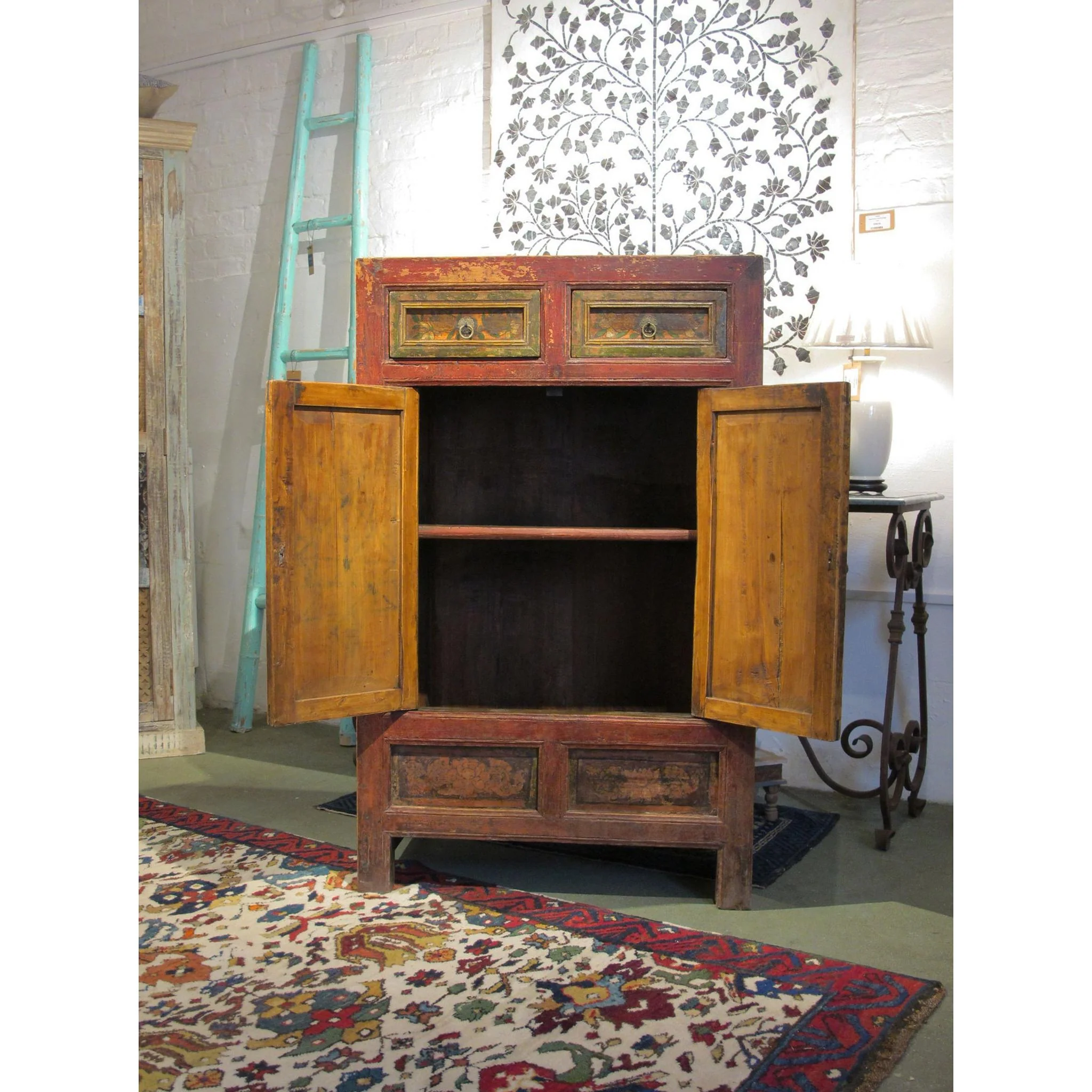 Painted Cabinet From Mongolia 19thC - Image 3