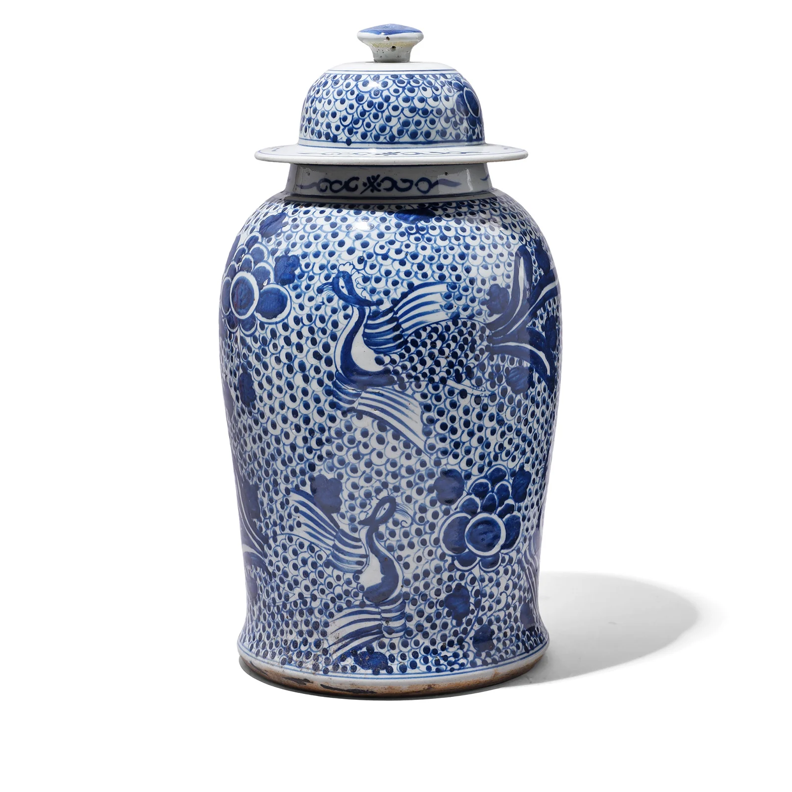 Porcelain Vase With Blue & White Glaze