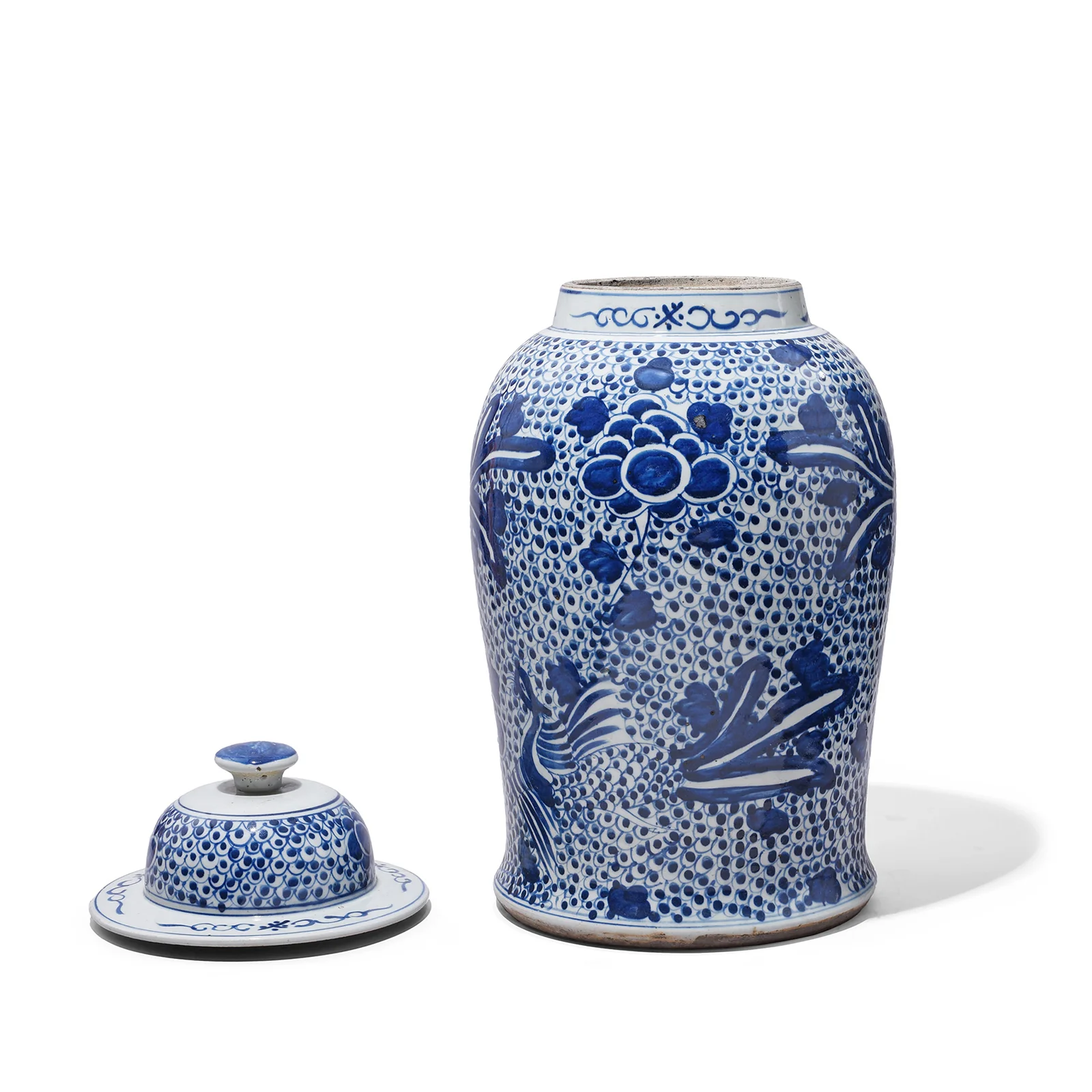 Porcelain Vase With Blue & White Glaze - Image 4
