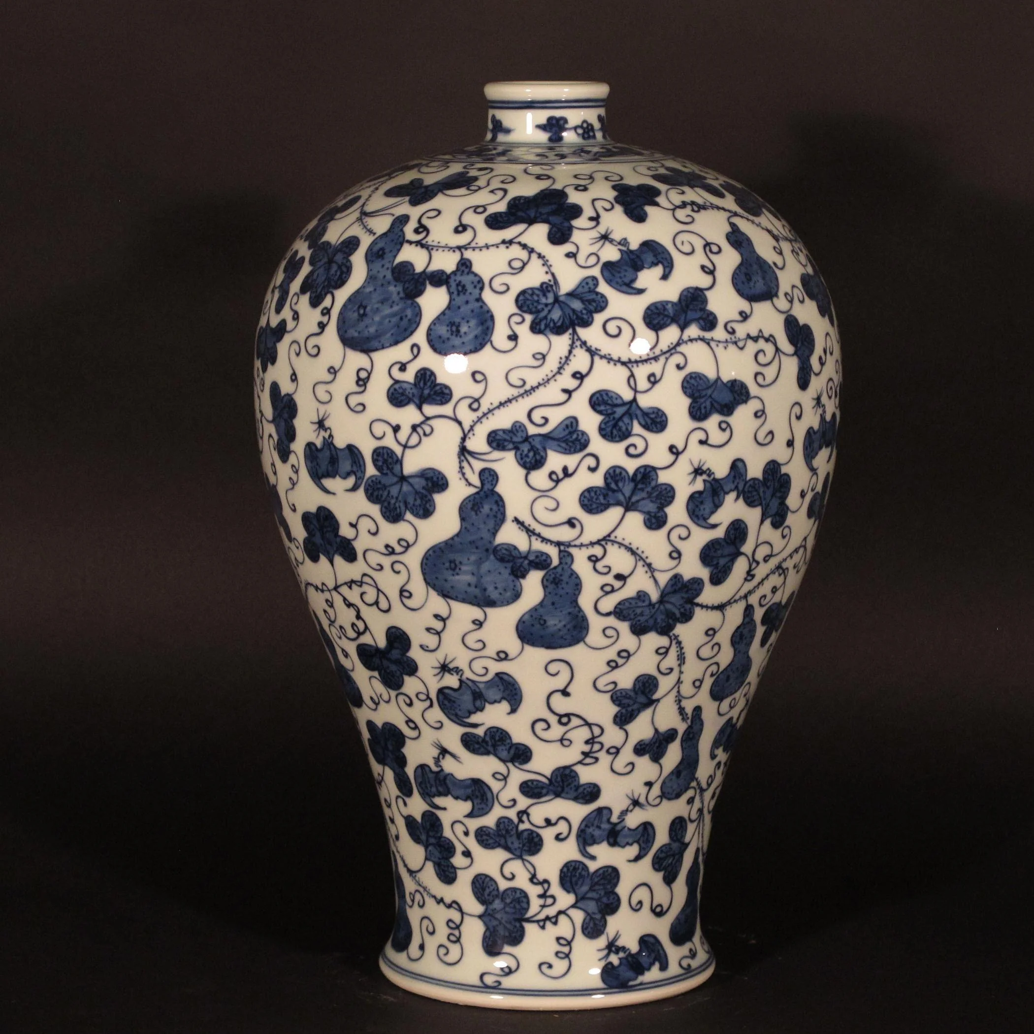 Porcelain Meiping Vase - Blue & White With Gourd Design - Image 4