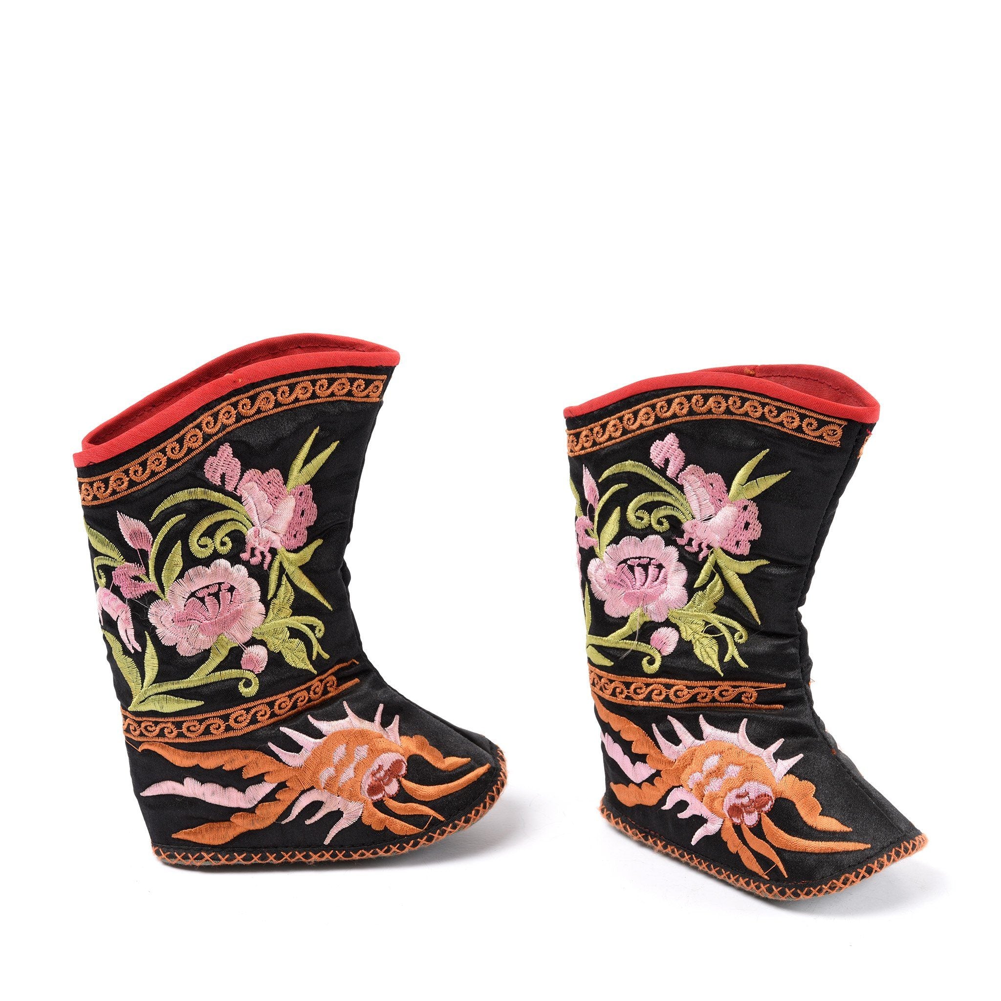 Embroidered Childs Boots from North China - Ca 50 yrs old