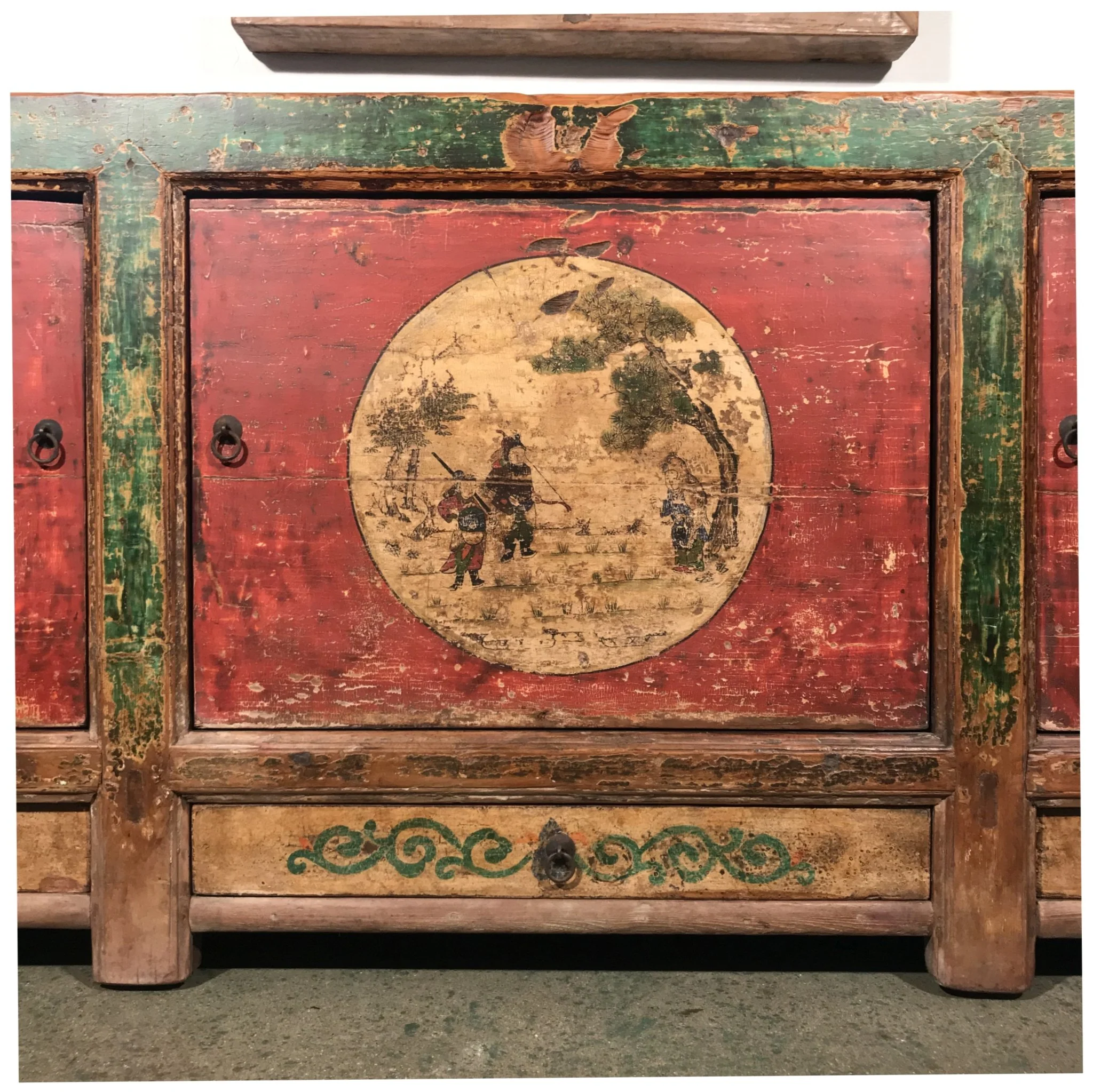 Long Painted Sideboard From Mongolia - 19thC - Image 5