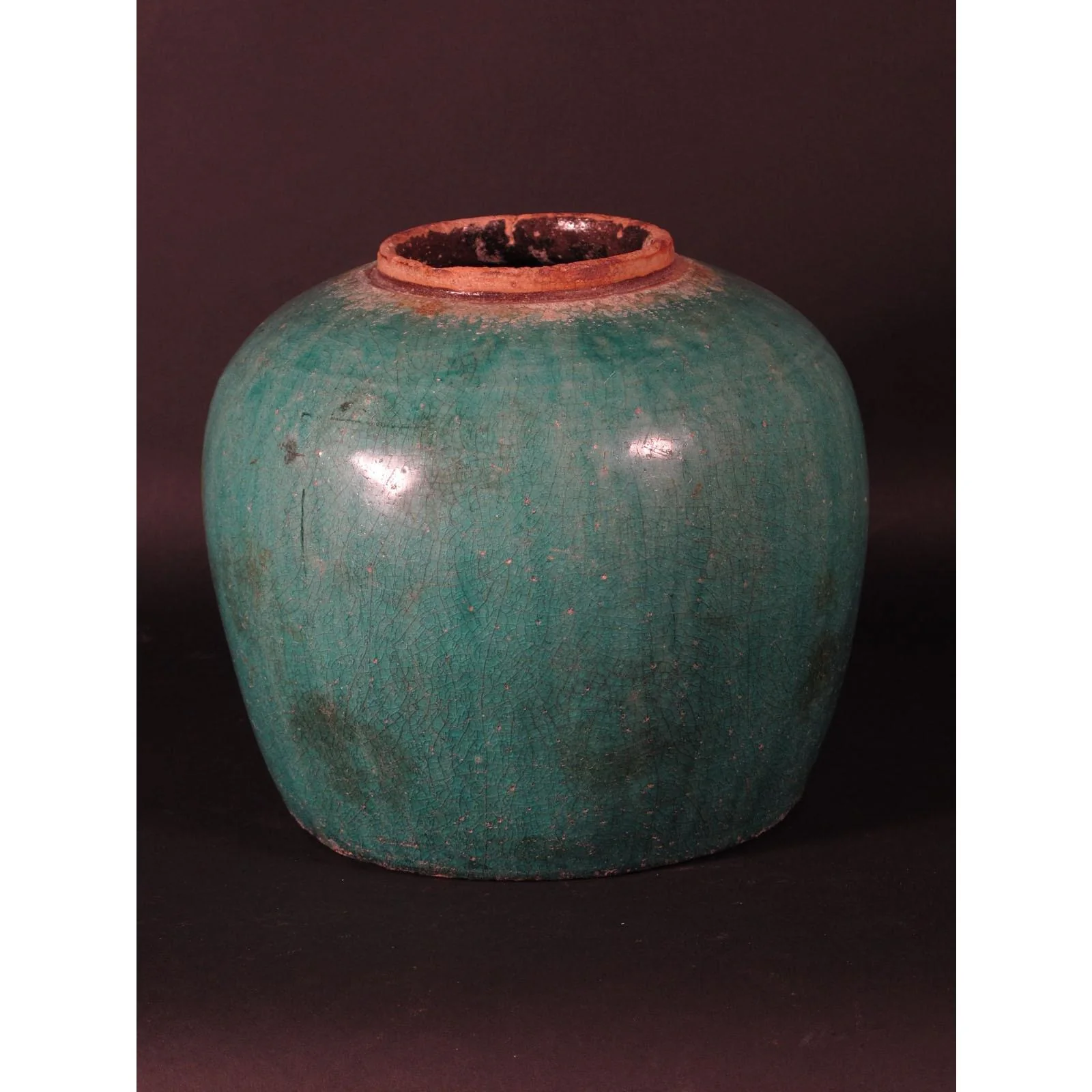 Green Glazed Rice Jar 80 - 100 Yrs Old