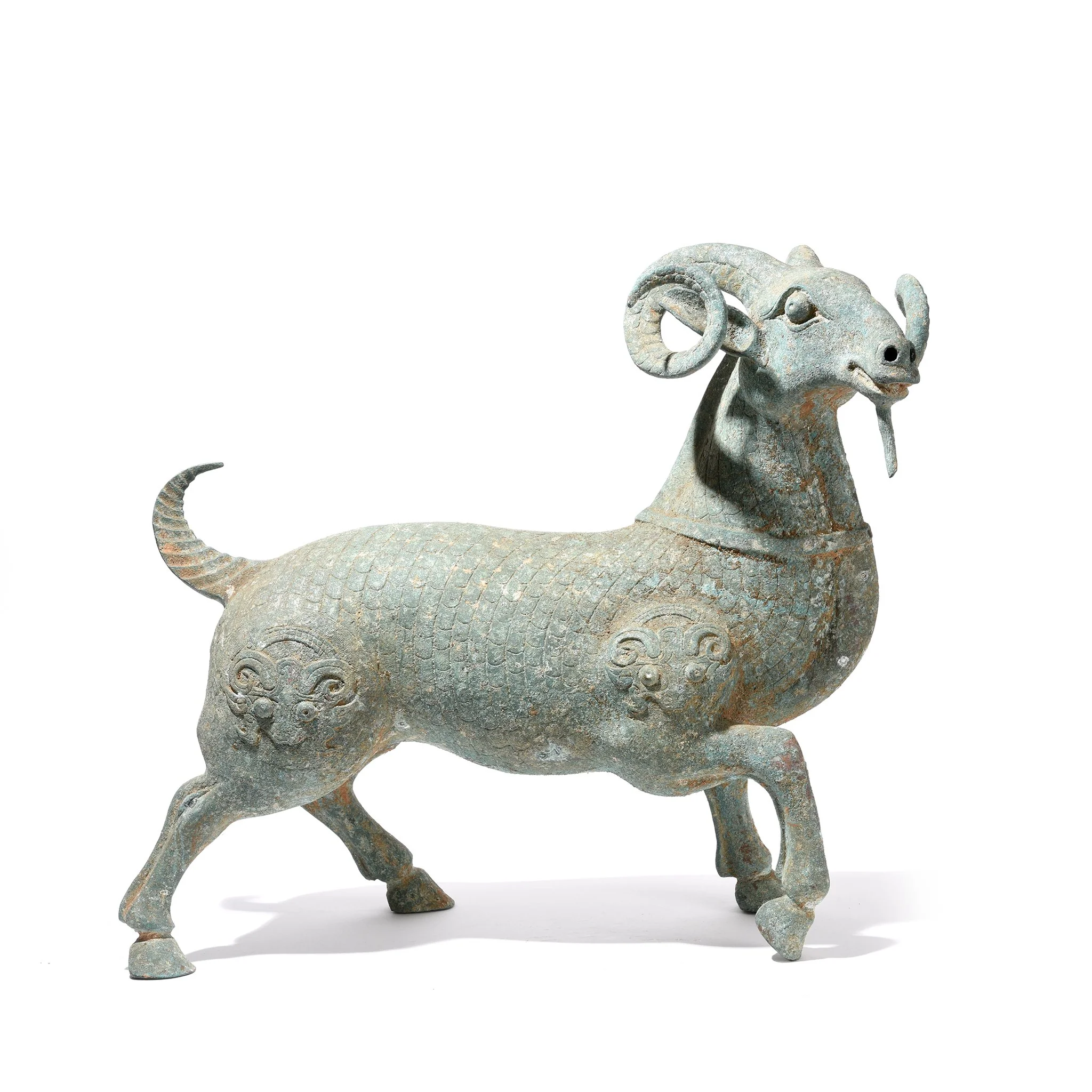 Elegant Bronze Ram Statue - Han Dynasty Style