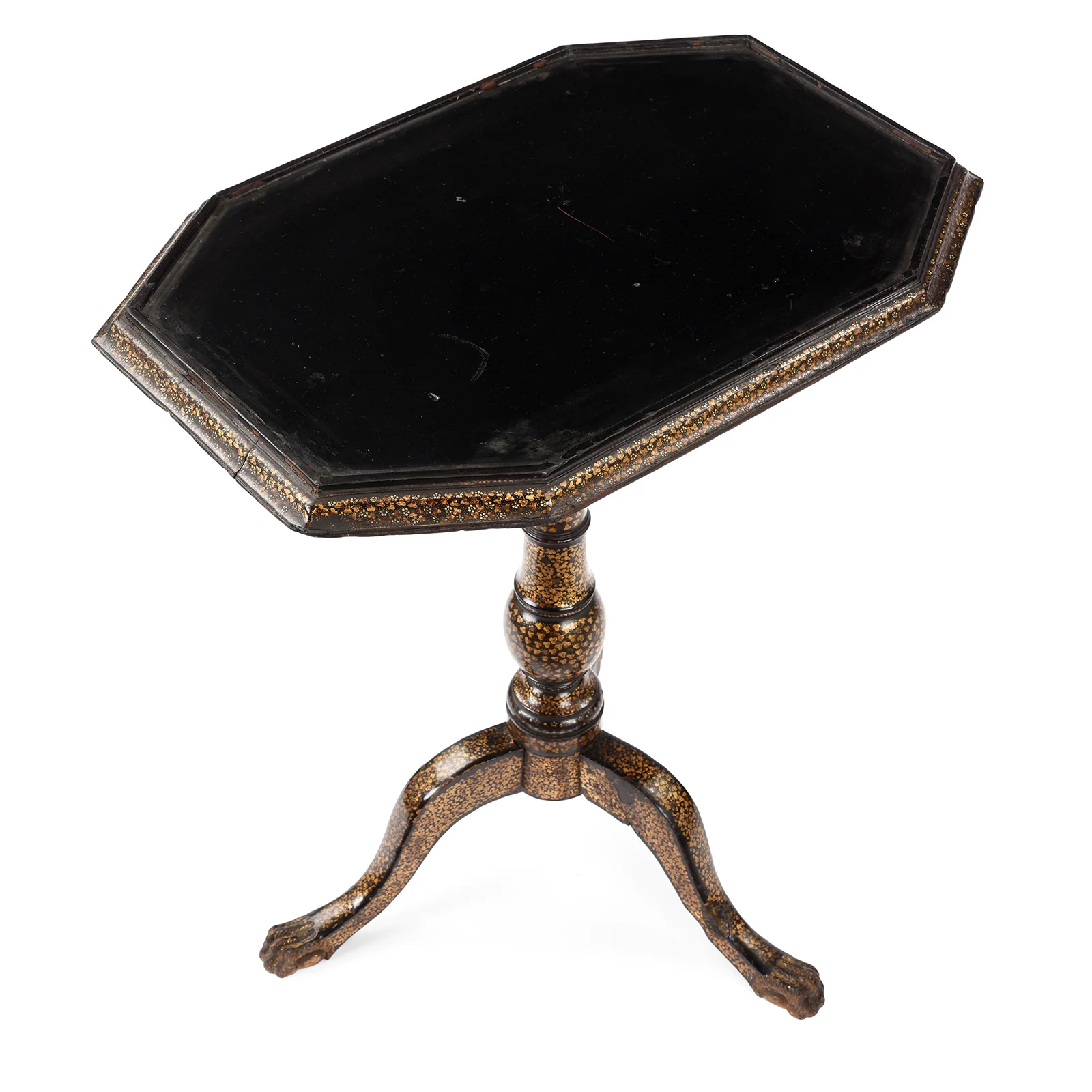 Canton Export Black Lacquer Work Box On Stand - 19th Century - Image 18