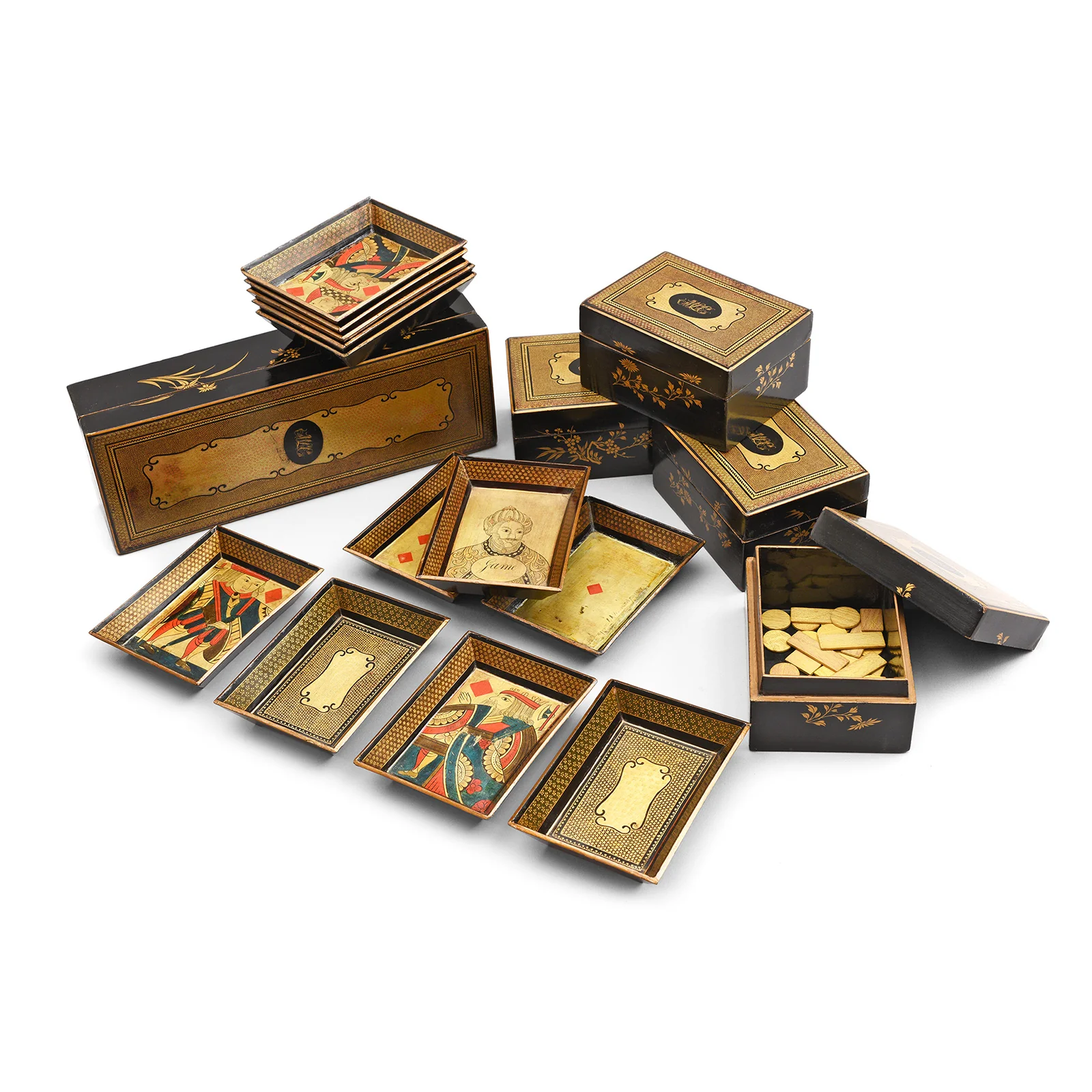 Canton Export Lacquer 'Pope Joan' Games Box - Early 19th Century - Image 2
