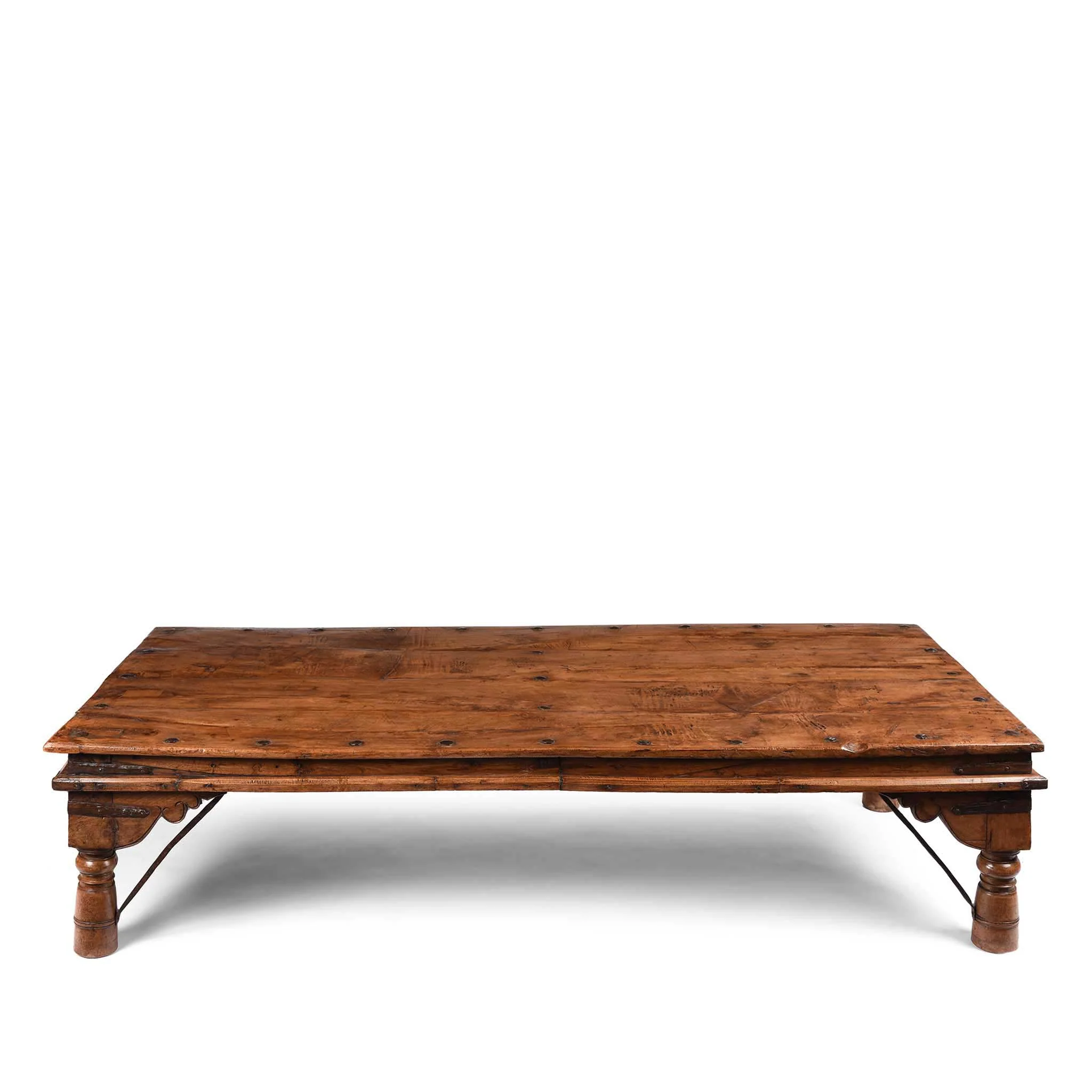 Carved Acacia Wood Takhat Table From Rajasthan - 19thC - Image 9