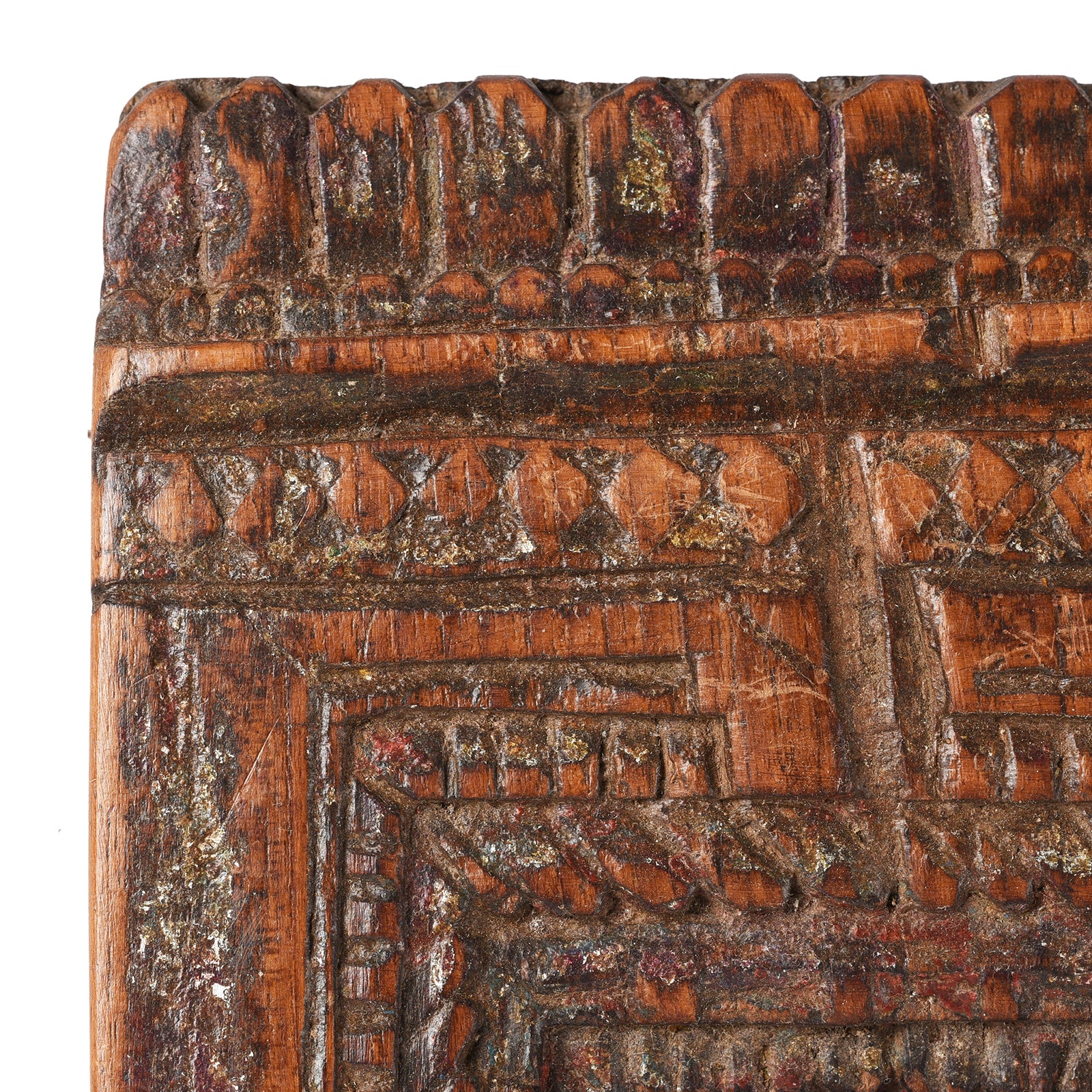 Carved Teak Votive Panel From Andra Pradesh - Early 20thC - Image 3