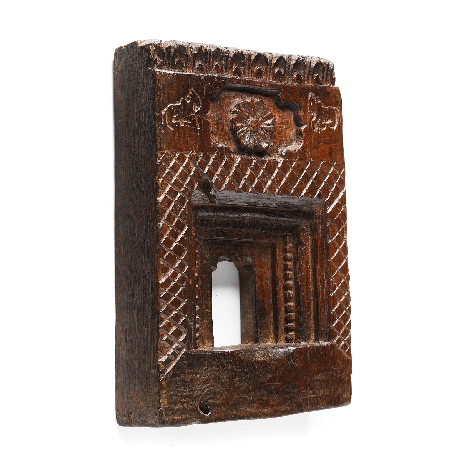 Carved Teak Votive Panel From Andhra Pradesh - Early 20thC - Image 3