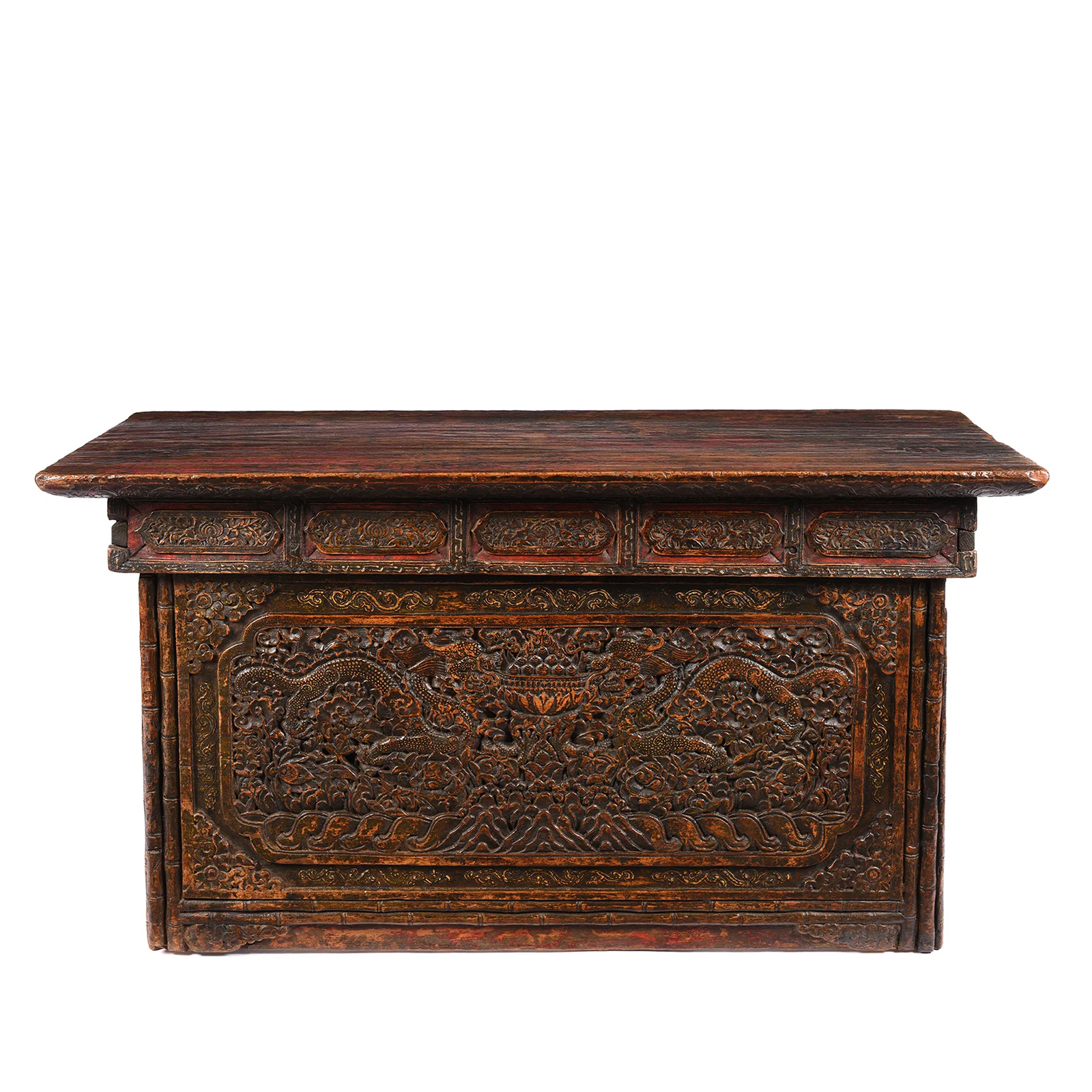 Carved Tibetan Prayer Table from Central Tibet - 18thC