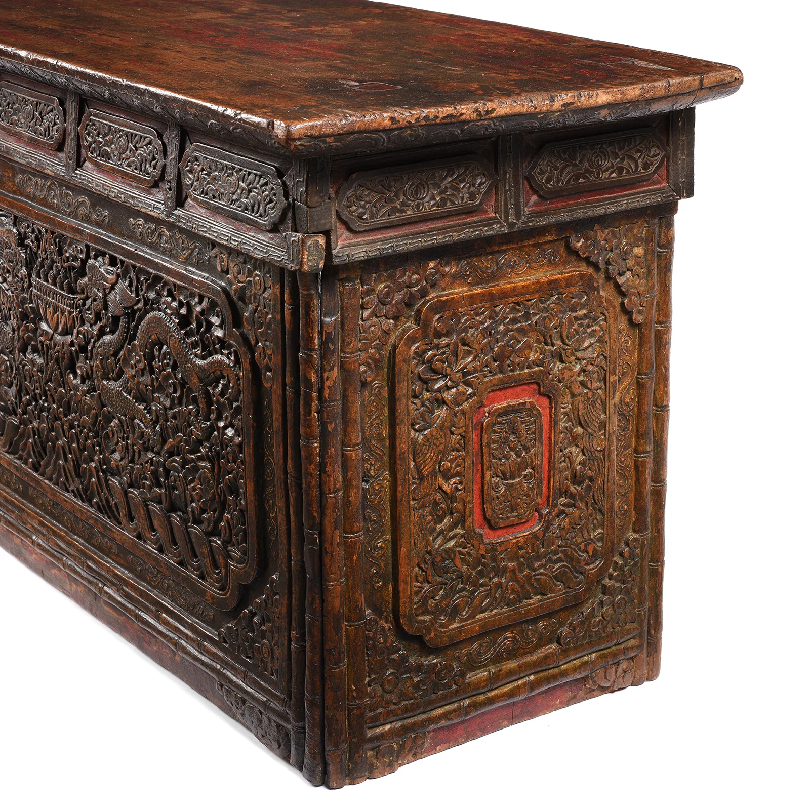 Carved Tibetan Prayer Table from Central Tibet - 18thC - Image 6
