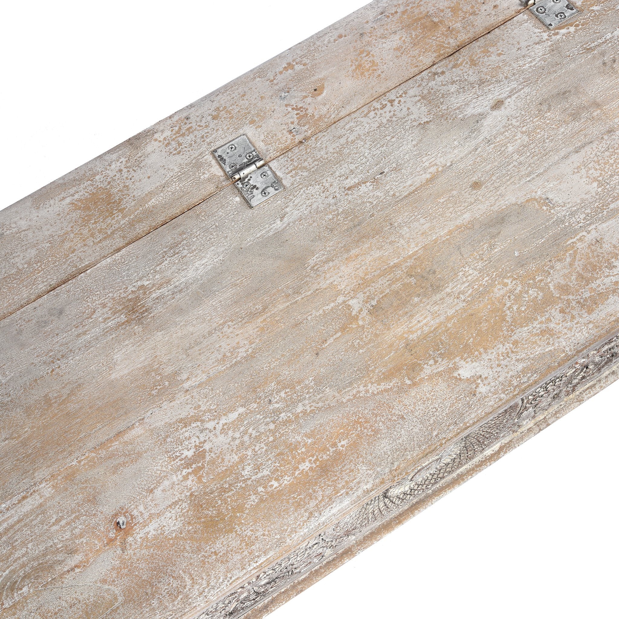 Carved Blanket Box Made From Reclaimed Teak - Image 5