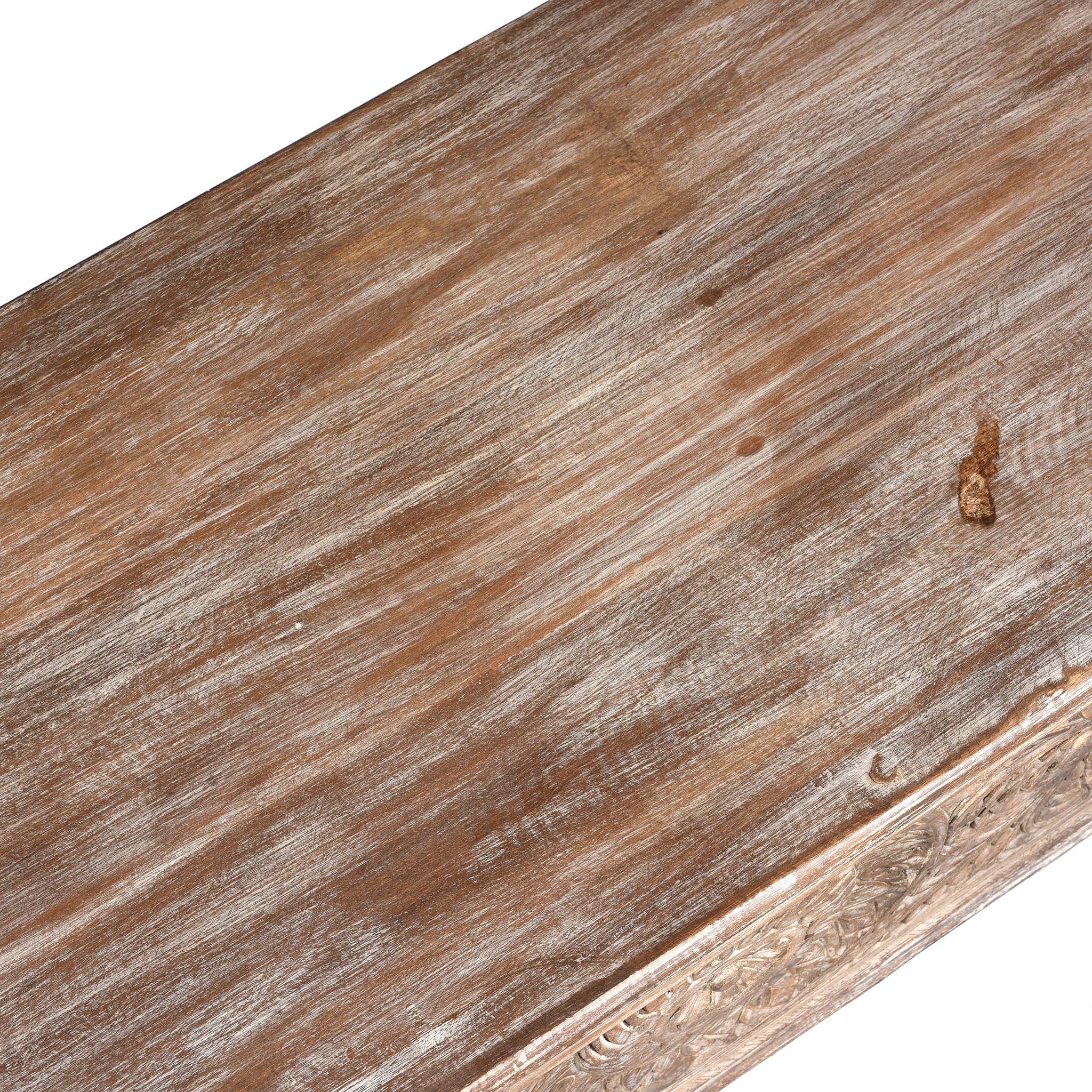 Carved Blanket Chest Made From Reclaimed Painted Teak - Image 6