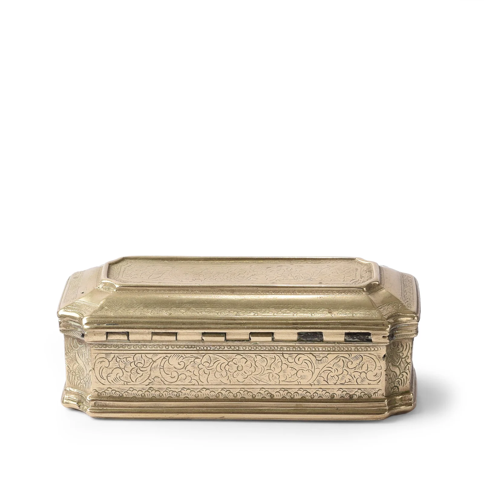 Carved Brass Paan (Betelnut) Box from Rajasthan Circa  - 19th Century - Image 3