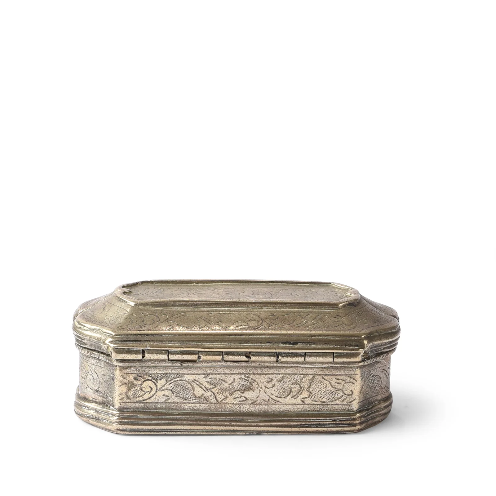 Carved Brass Paan (Betelnut) Box from Rajasthan Circa - 19th Century - Image 3