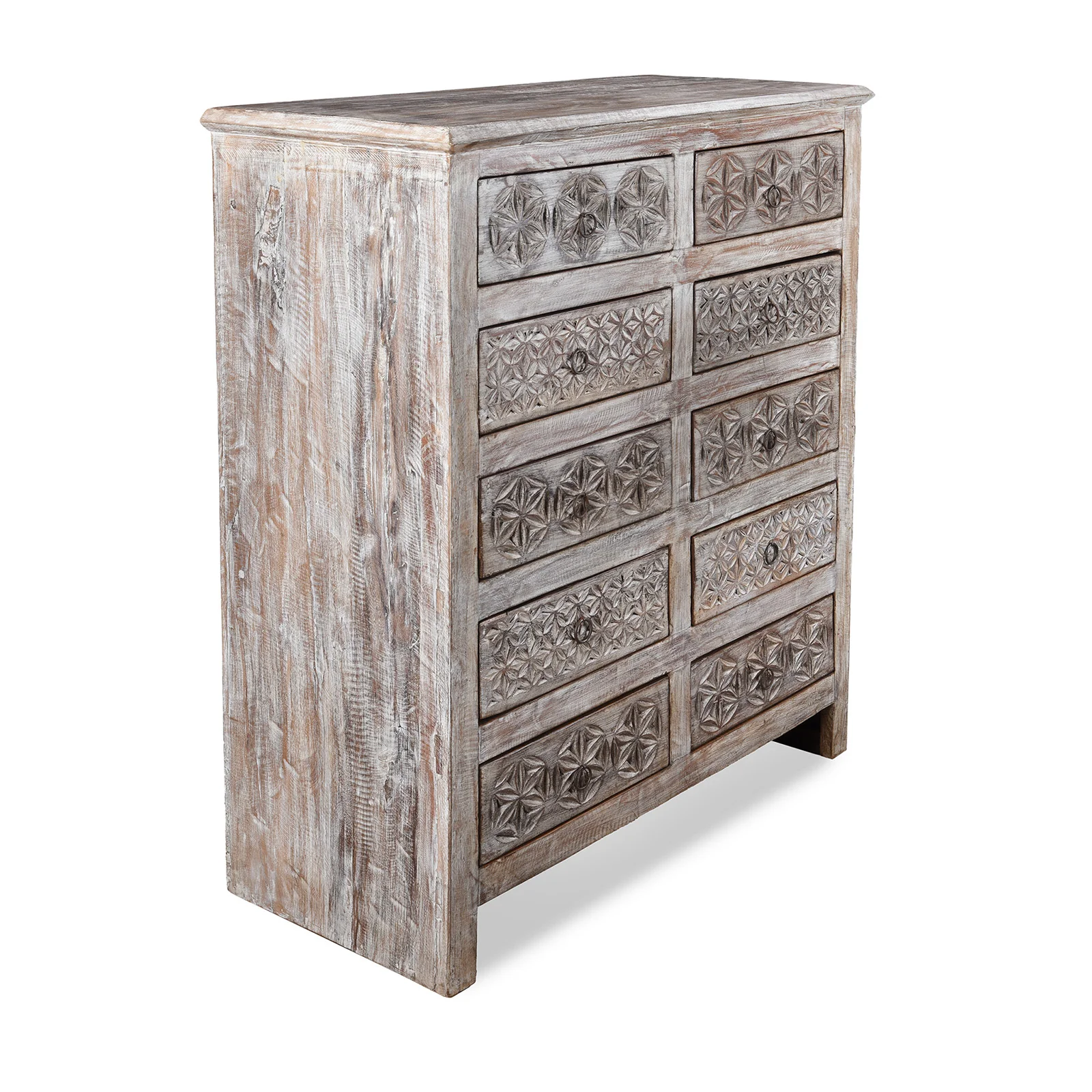 Chest Of 10 Drawers Made From Reclaimed Teak - Image 4