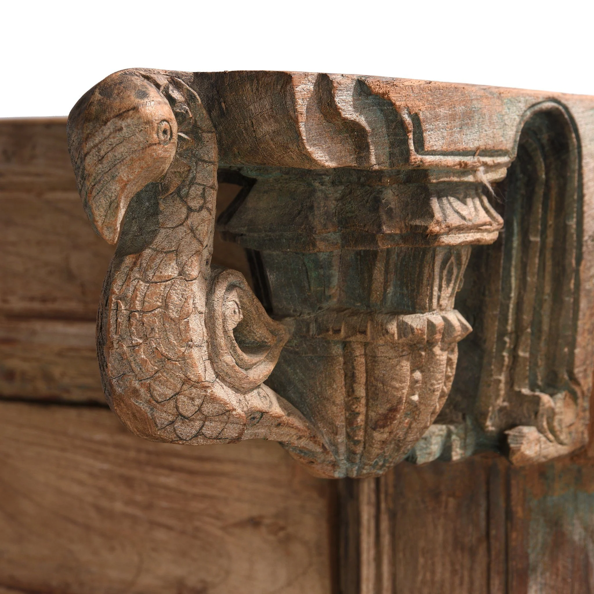Carved Double Mirror Made From An Old Teak Window - 19th Century - Image 2