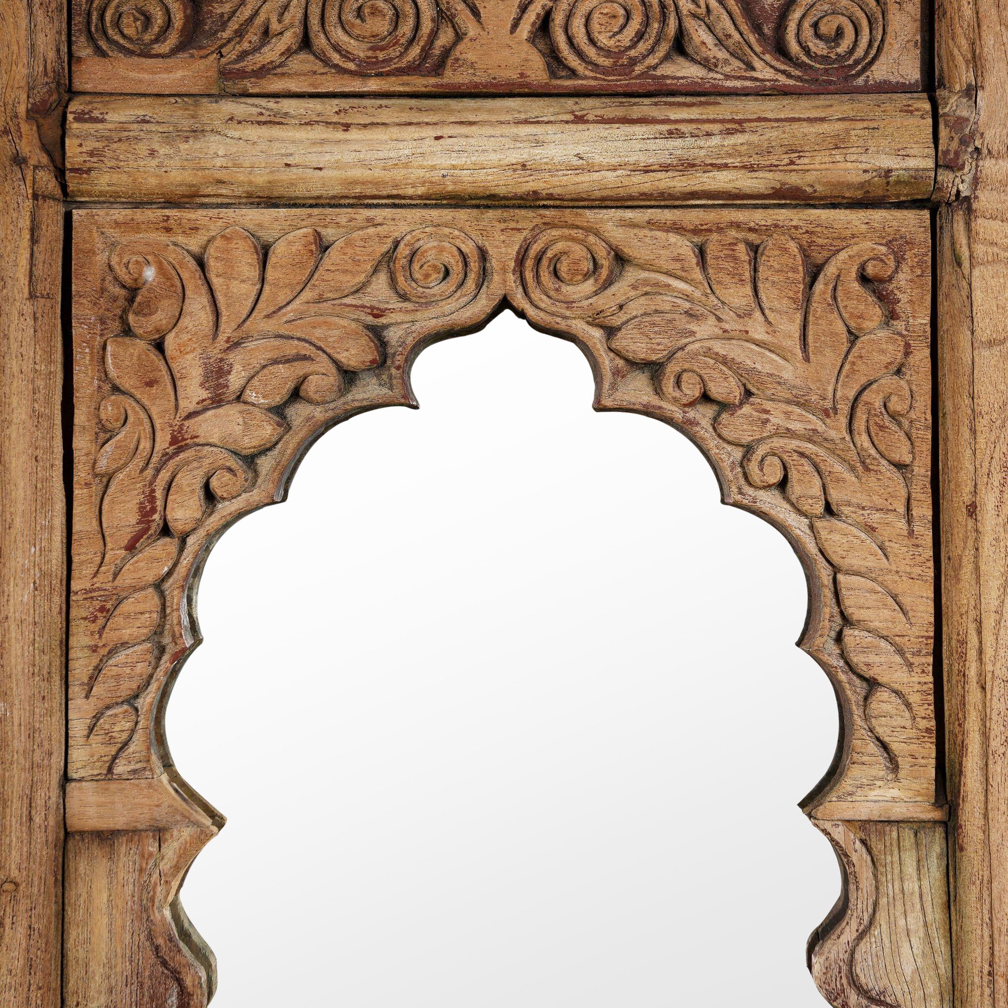 Carved Double Mirror Made From An Old Teak Window - 19th Century - Image 4