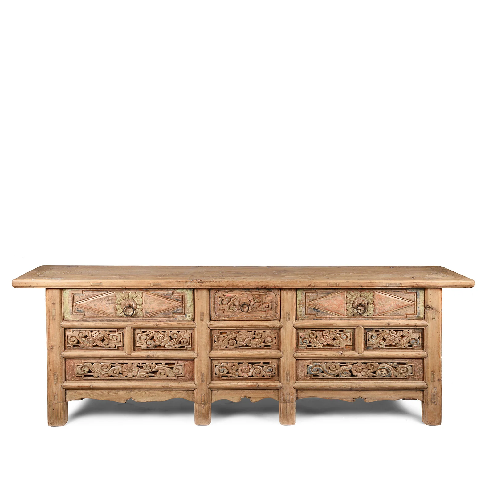 Carved Elm Coffer Sideboard From Shanxi Province - 19th Century - Image 2