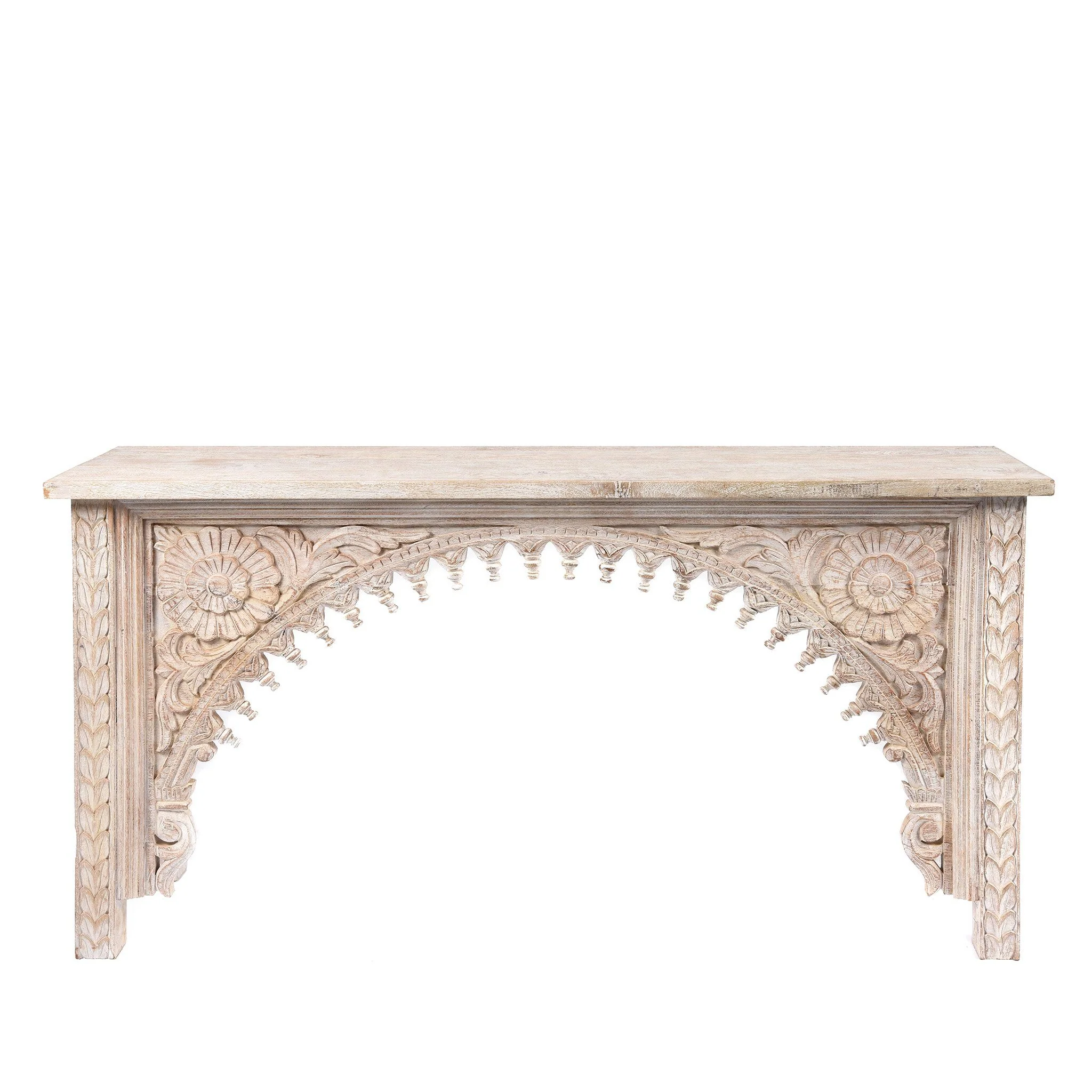 Carved Indian Mango Console Table