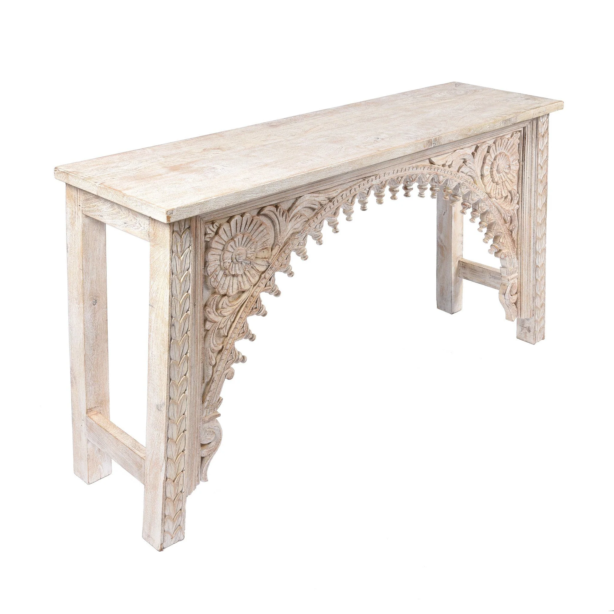 Carved Indian Mango Console Table - Image 3