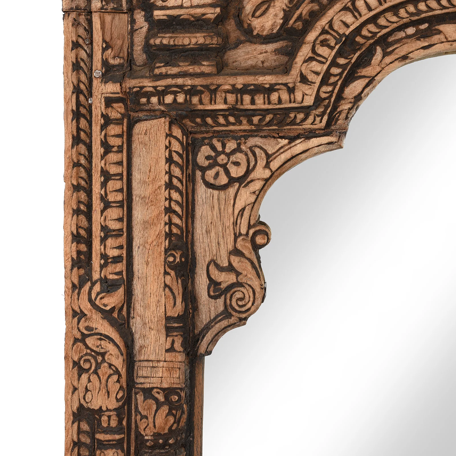 Carved Rosewood Window Mirror From Hyderabad - 18thC - Image 6