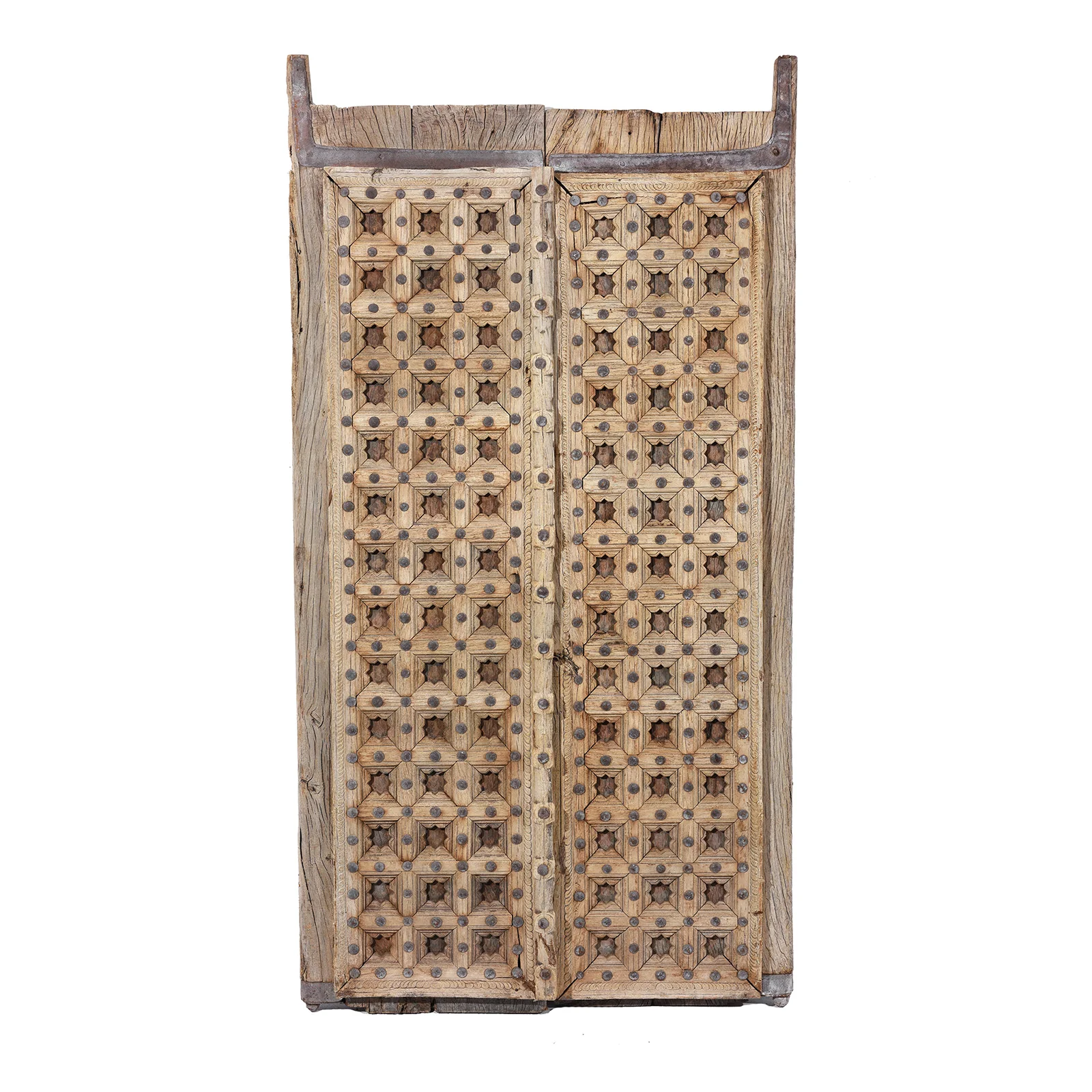 Carved Sun Bleached Window Shutters From Punjab - 18thC