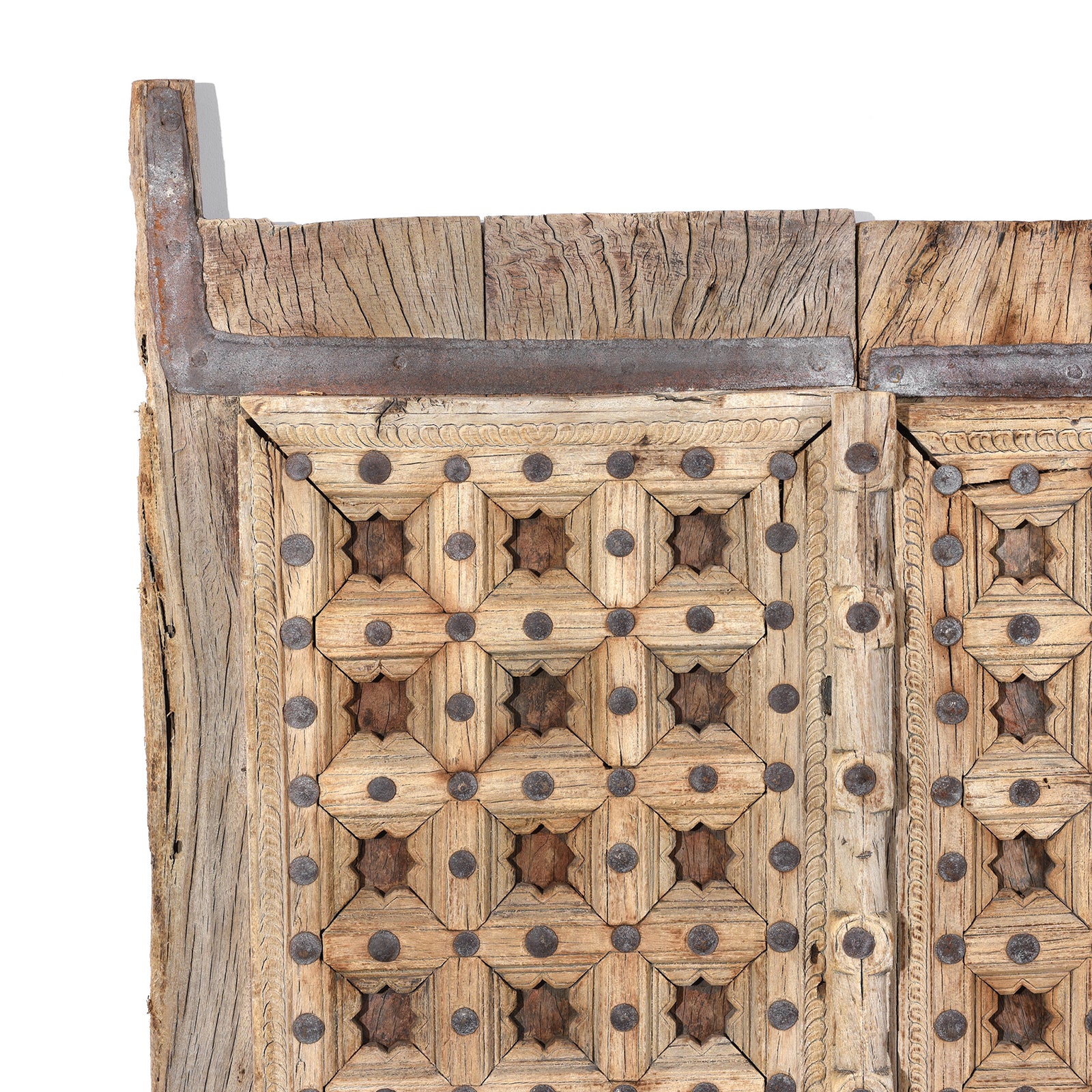 Carved Sun Bleached Window Shutters From Punjab - 18thC - Image 2