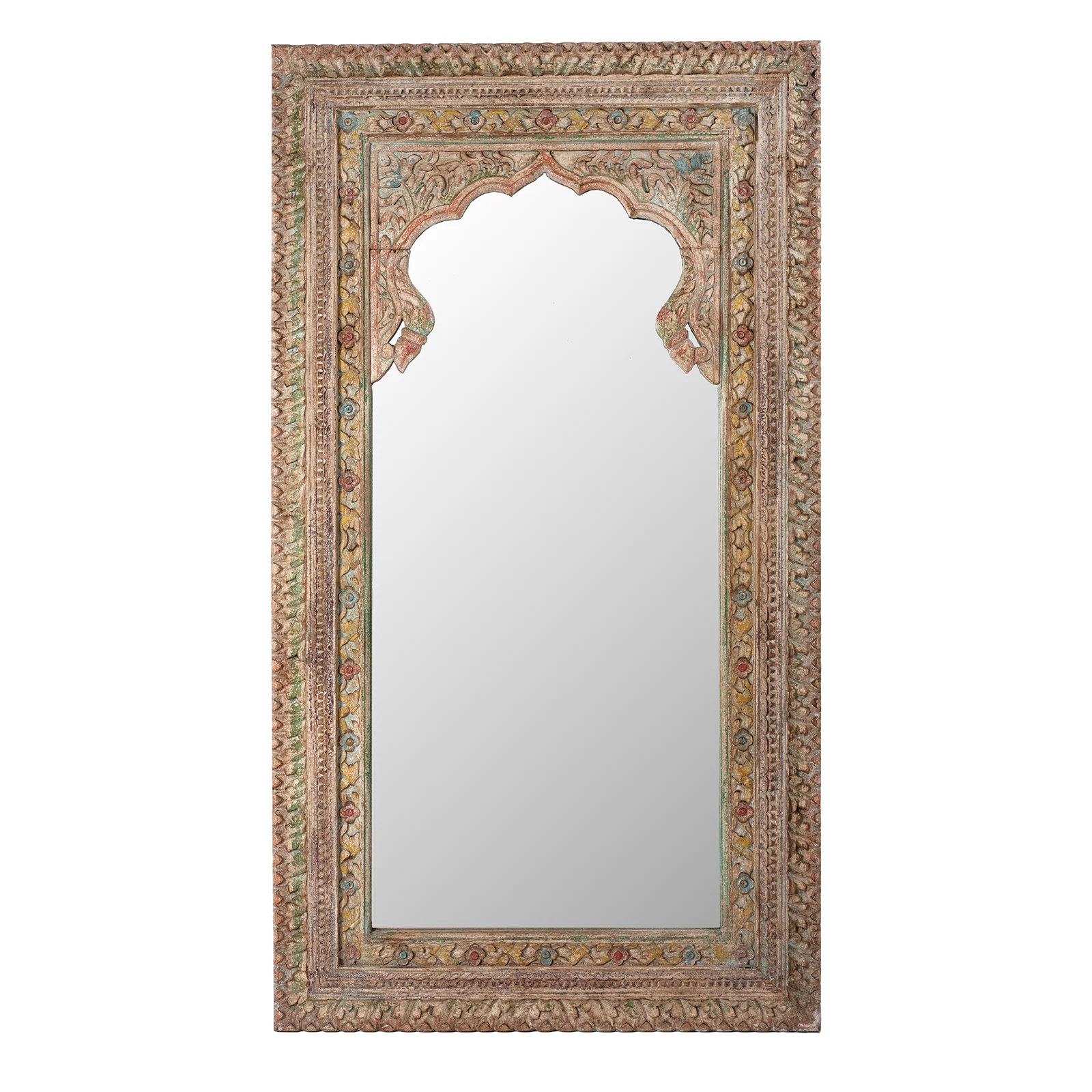 Carved & Painted Large Mihrab Mirror