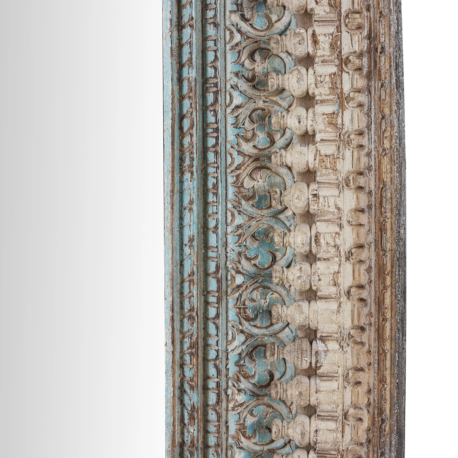 Indian Rectangle Mango Mirror - Blue & White - Image 6