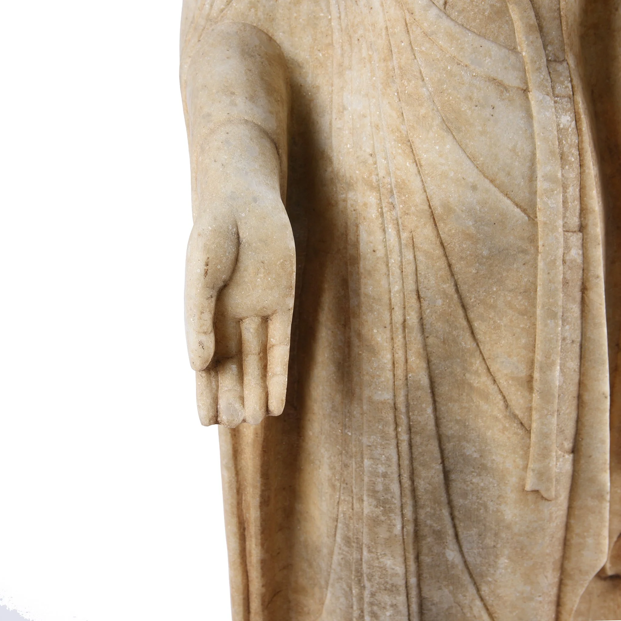 Carved Marble Standing Chinese Buddha Statue - Image 2