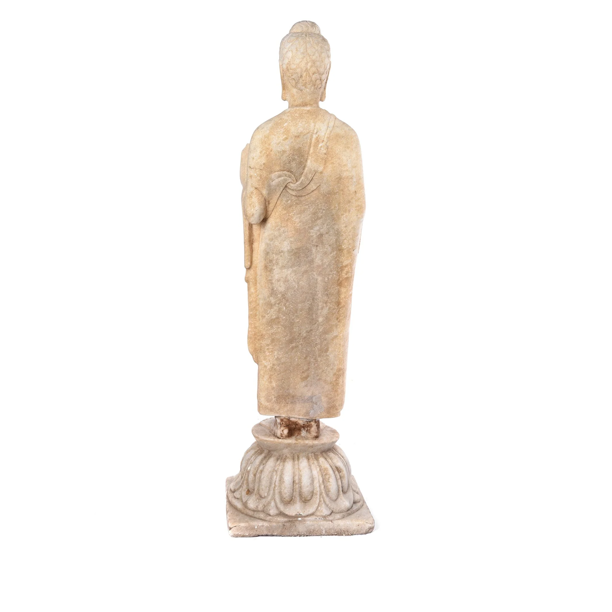 Carved Marble Standing Chinese Buddha Statue - Image 4