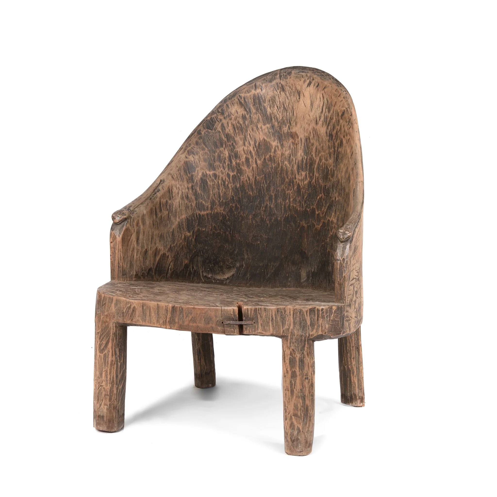 Carved Tribal Chair From Nagaland - Ca 1920