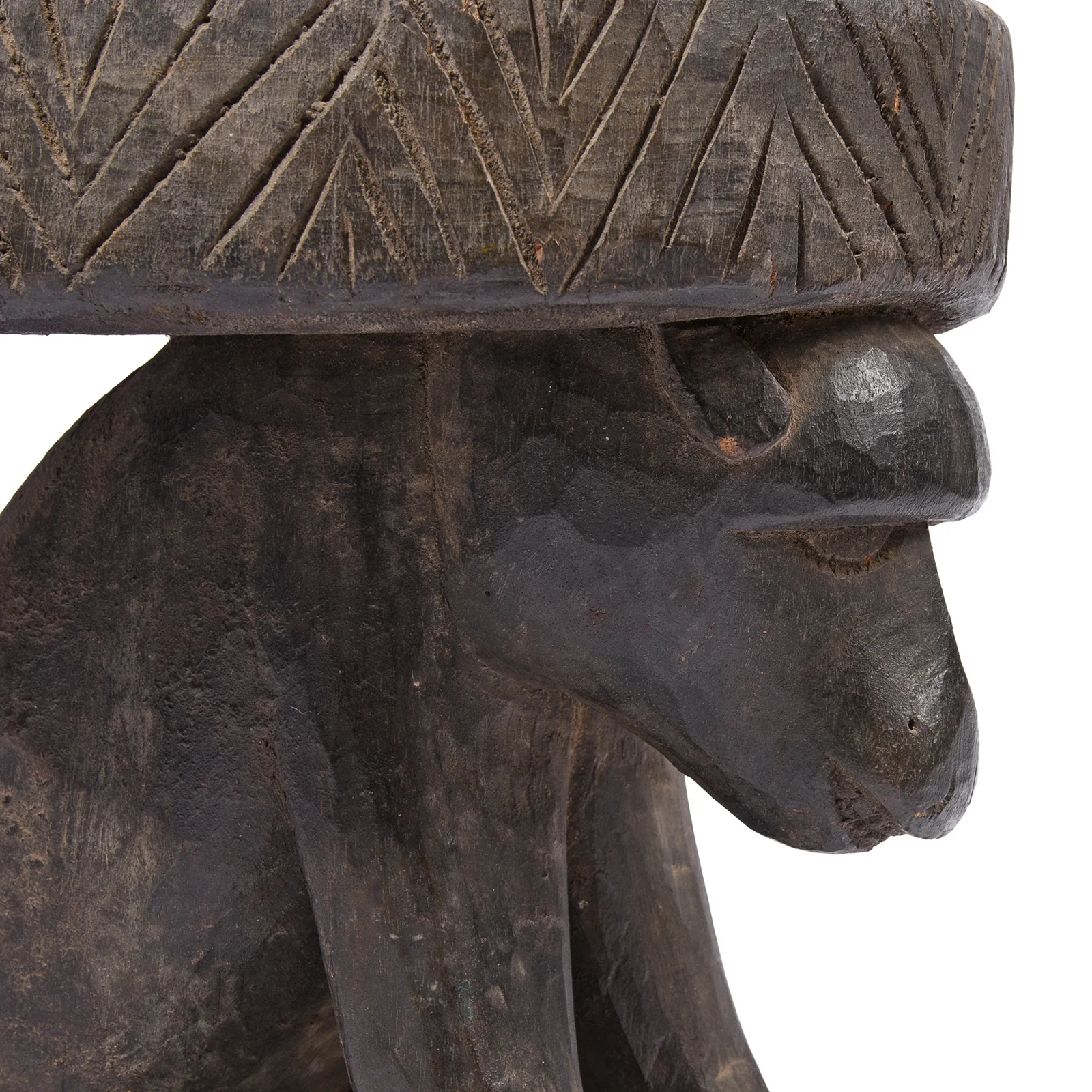 Carved Santal Tribal Monkey Stool - Ca 1930 - Image 6