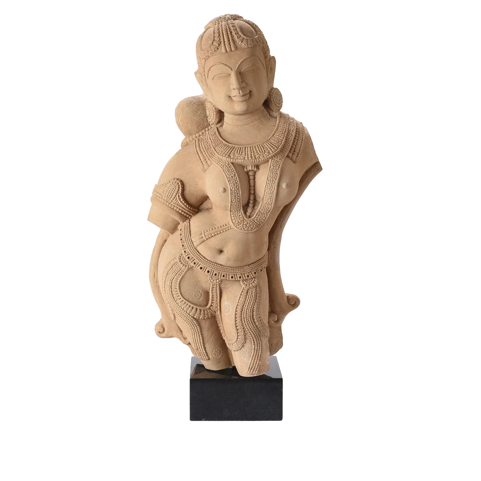 Carved Indian Stone Apsara Statue - Image 2