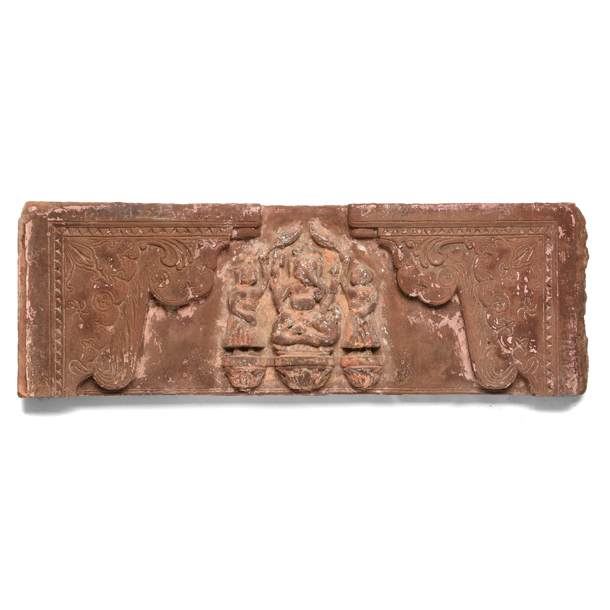 Carved Stone Doorway Lintel with Ganesh Carving - 19thC