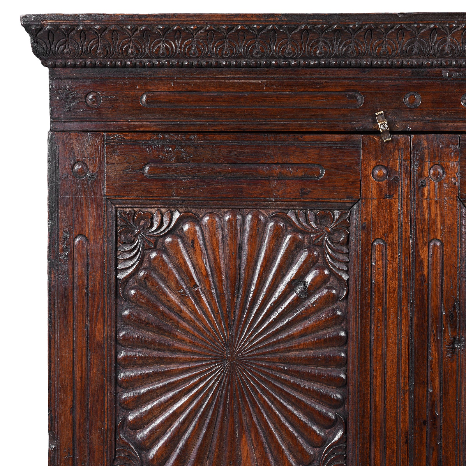 Carved Almirah Cabinet With Sunburst Panels - 19th Centruy - Image 2