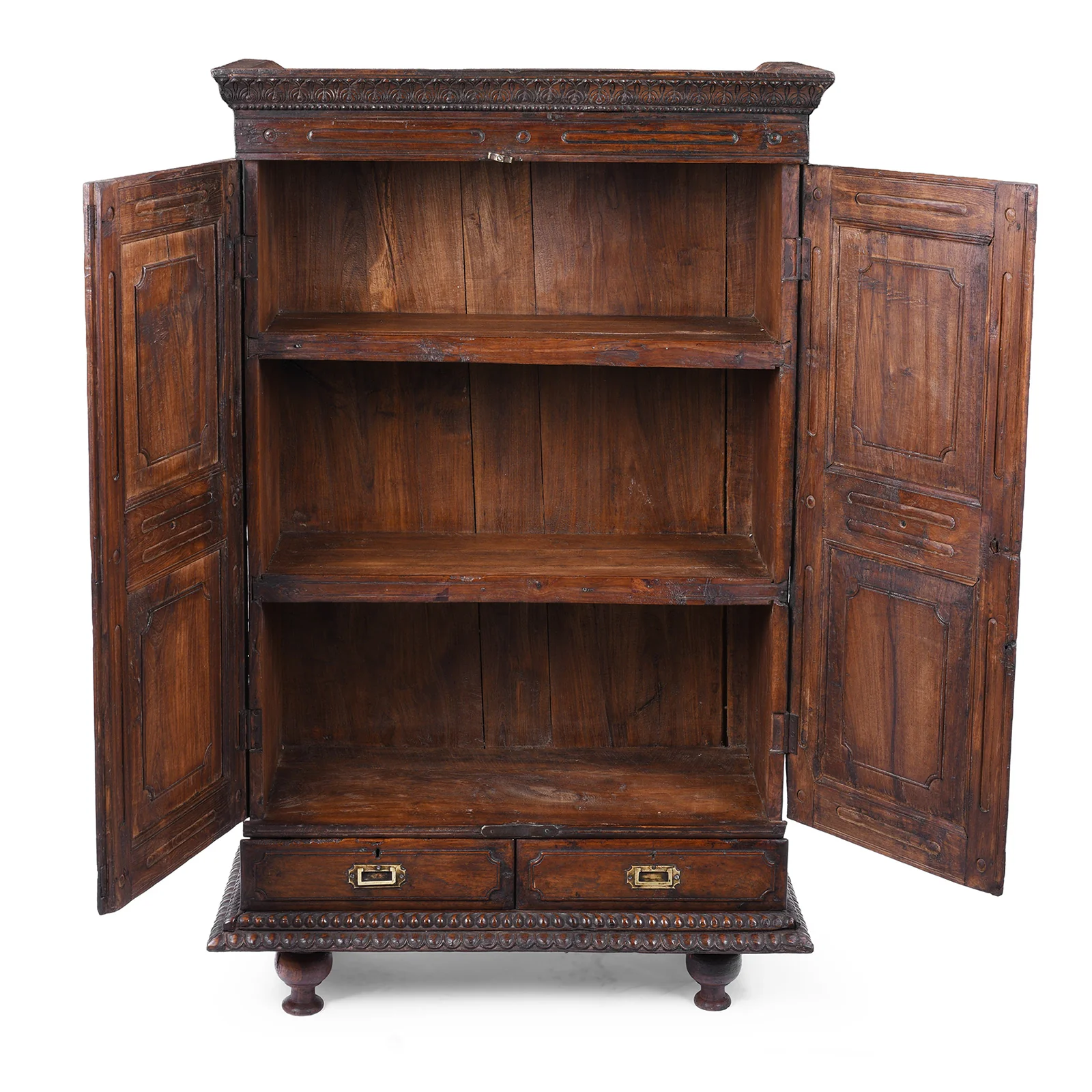 Carved Almirah Cabinet With Sunburst Panels - 19th Centruy - Image 4