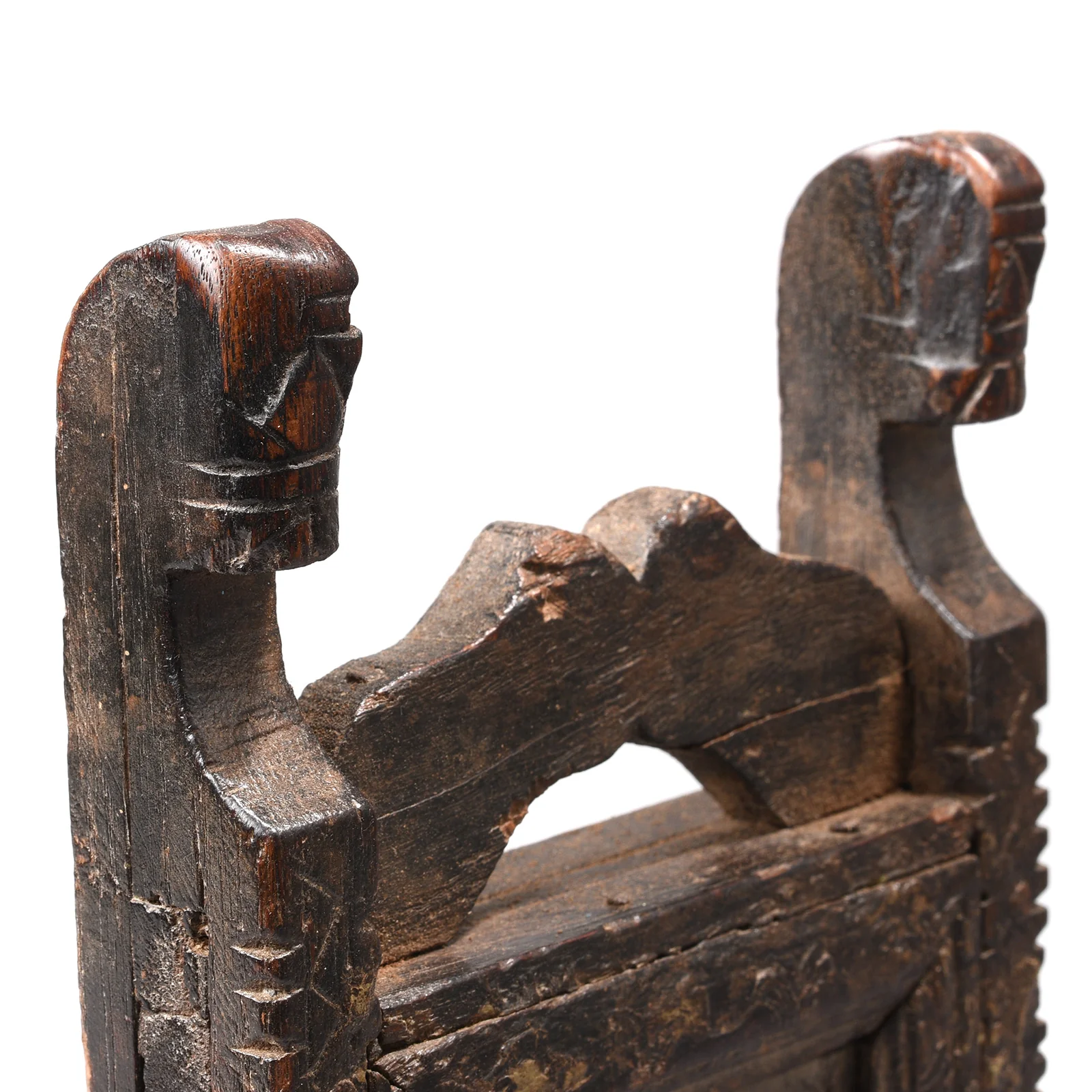 Carved Teak Indian Tribal Mirror From Banswara - Ca 1920 - Image 2