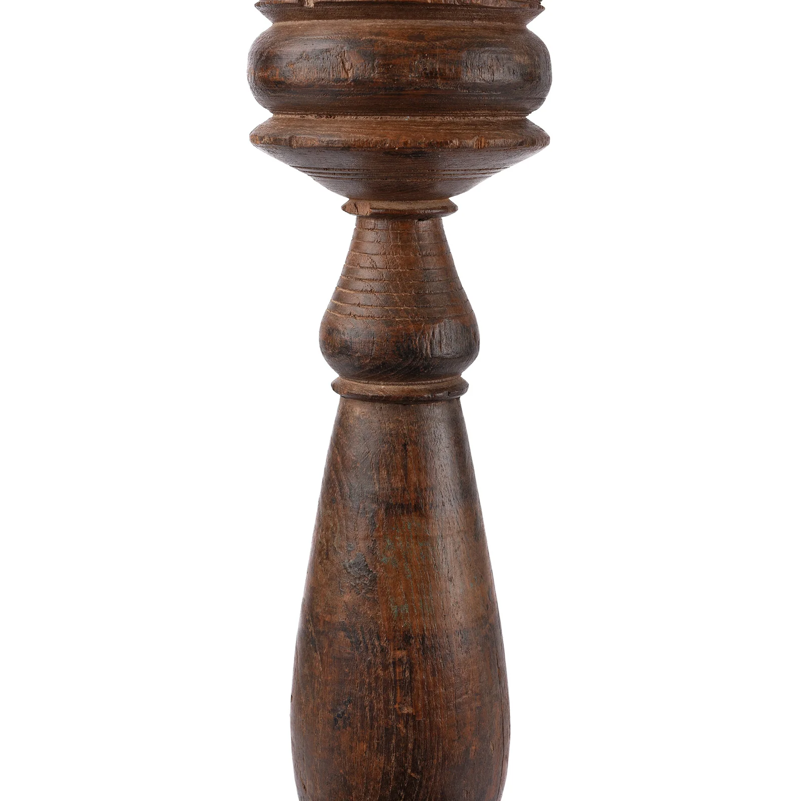 Carved Teak Candle Stick From Banswara - Ca 1920 - Image 3