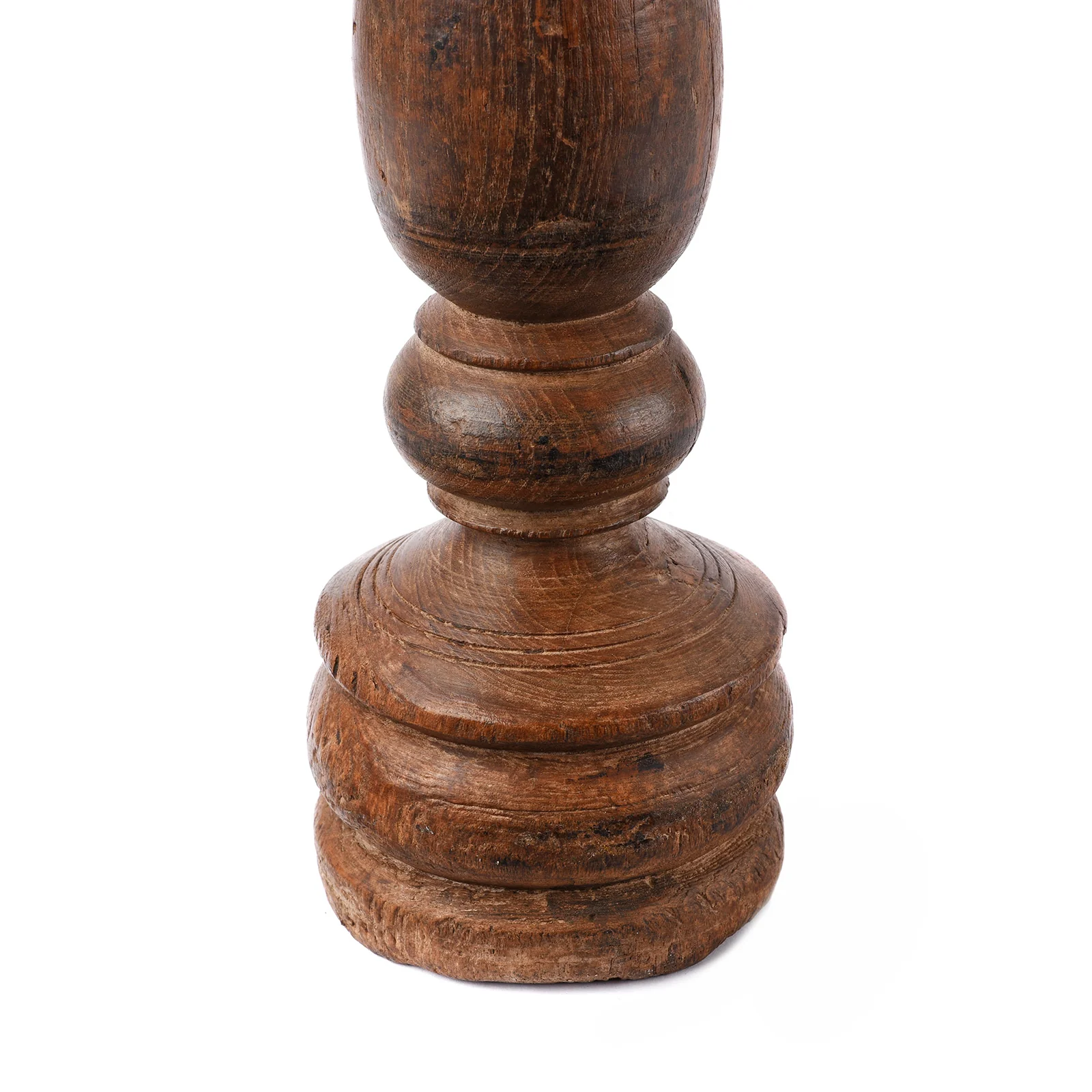 Carved Teak Candle Stick From Banswara - Ca 1920 - Image 4