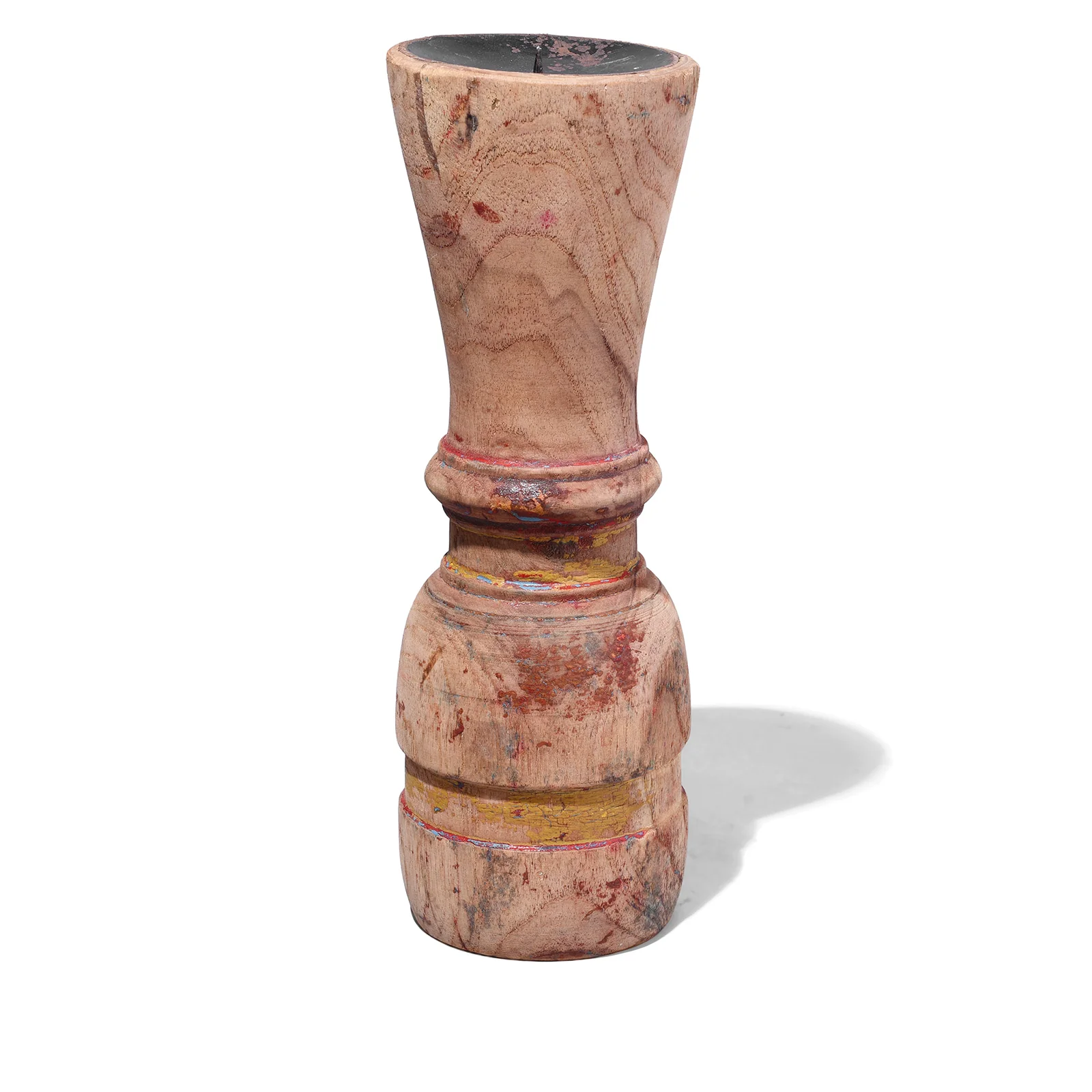 Carved Teak Candlestick Made From An Old Takhat Leg - Image 2