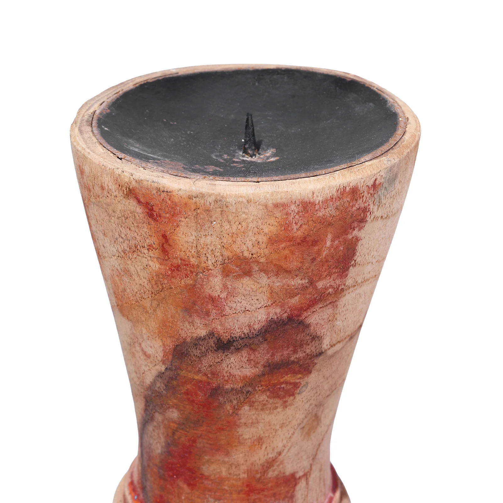 Carved Teak Candlestick Made From An Old Takhat Leg - Image 3