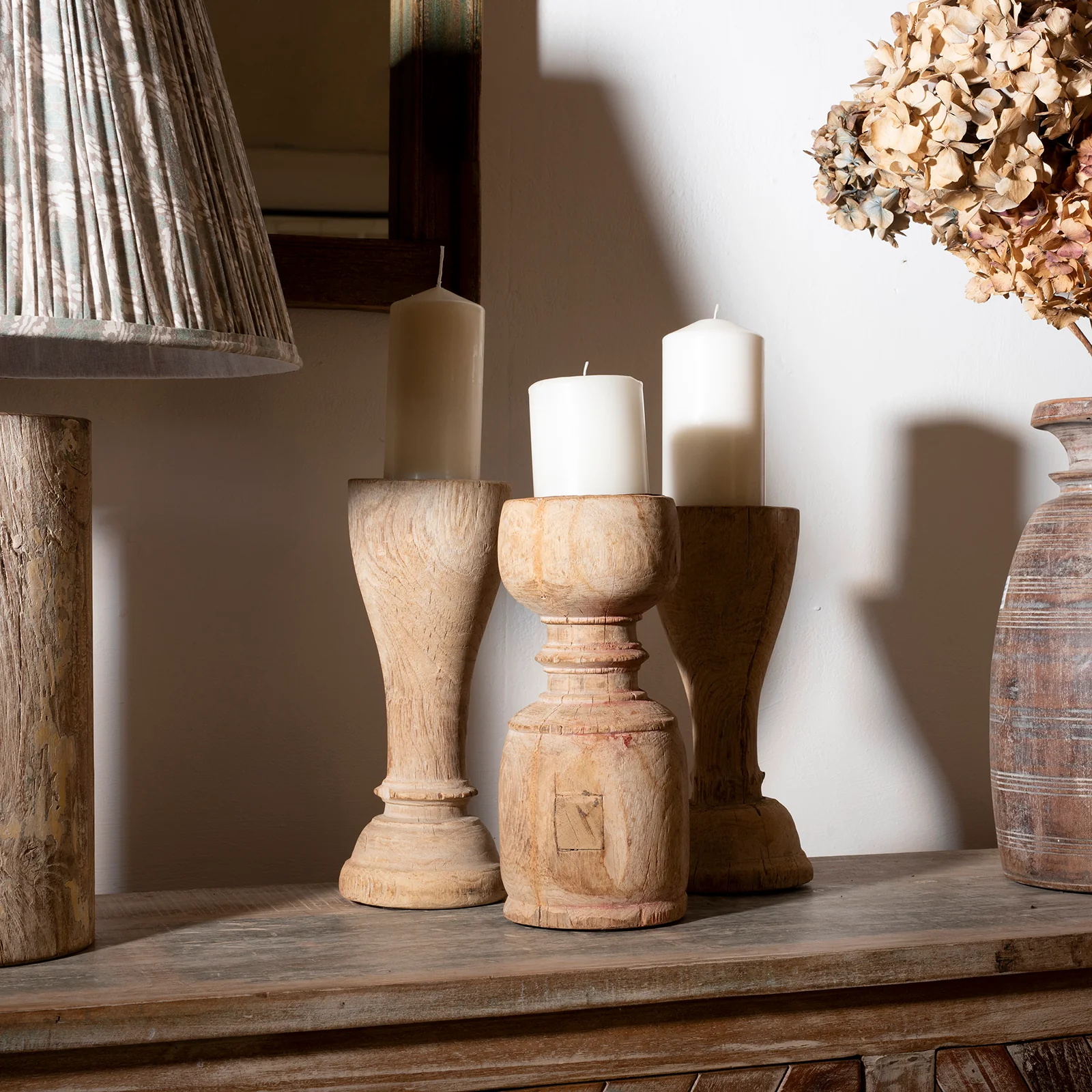 Teak Candlestick Made From An Old Takhat Leg - Image 2