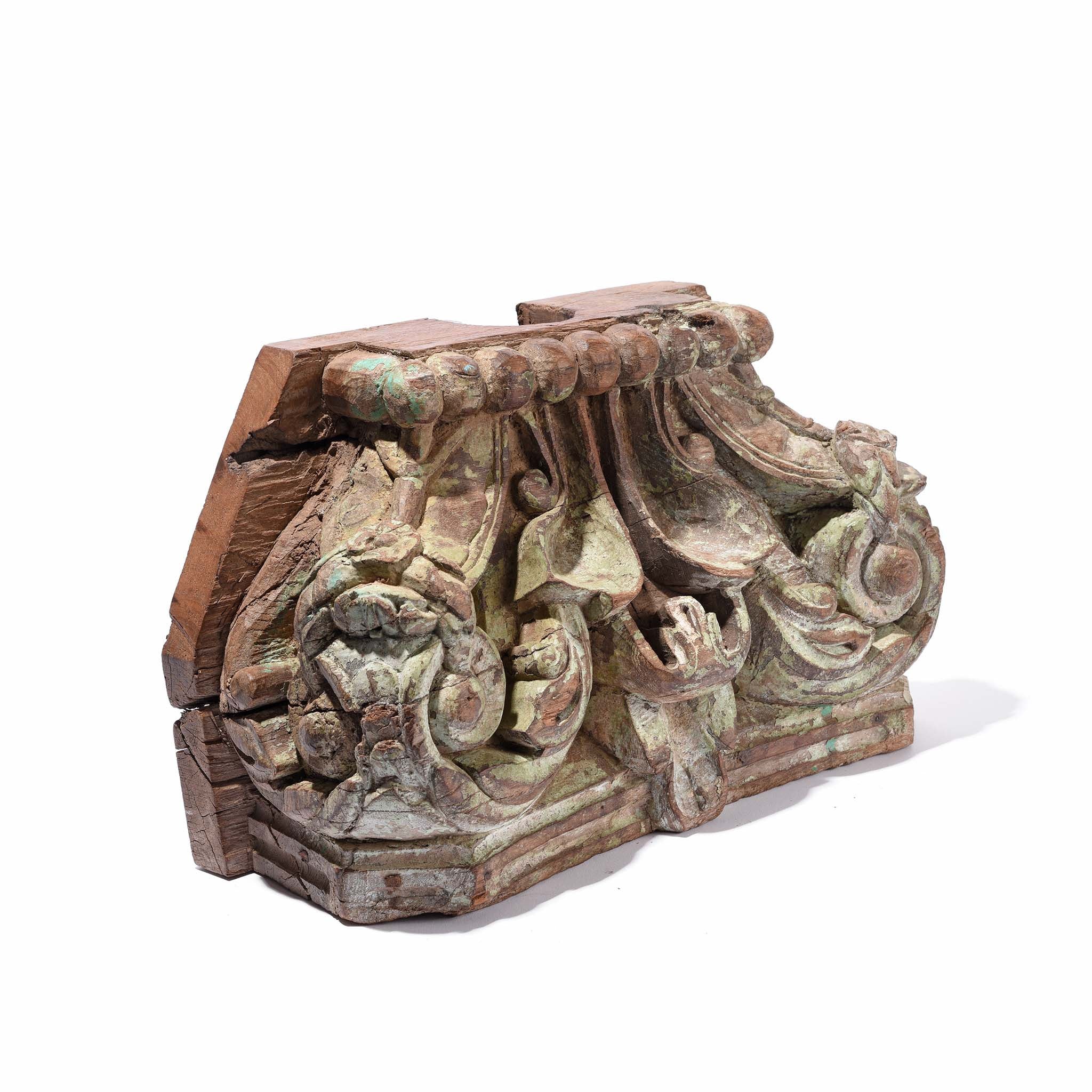 Carved Teak Capitols From Gujarat Various Colours - Late 19thC - Image 3