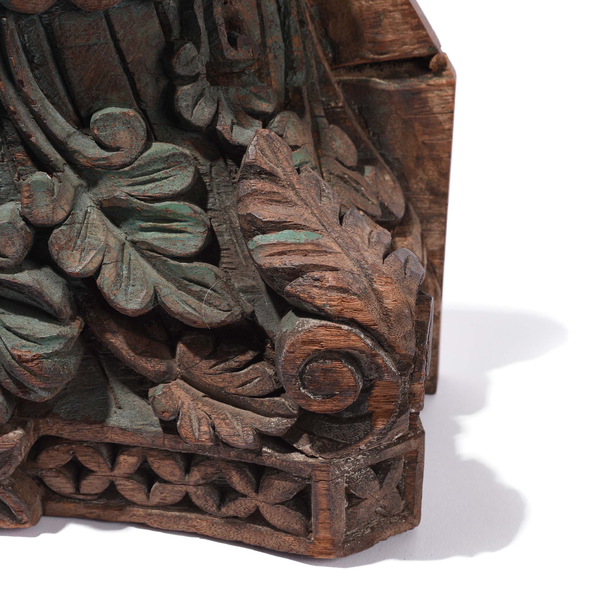 Carved Teak Capitols From Gujarat Various Colours - Late 19thC - Image 5