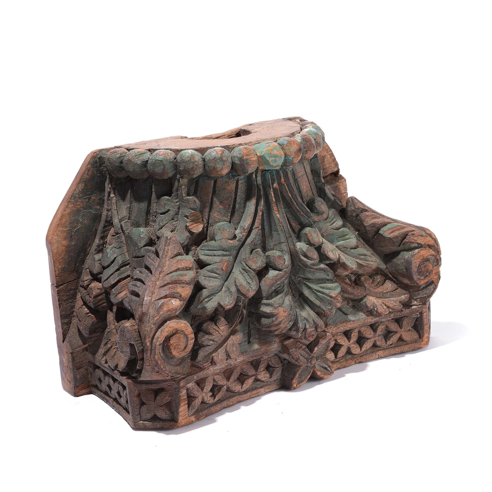 Carved Teak Capitols From Gujarat Various Colours - Late 19thC - Image 6